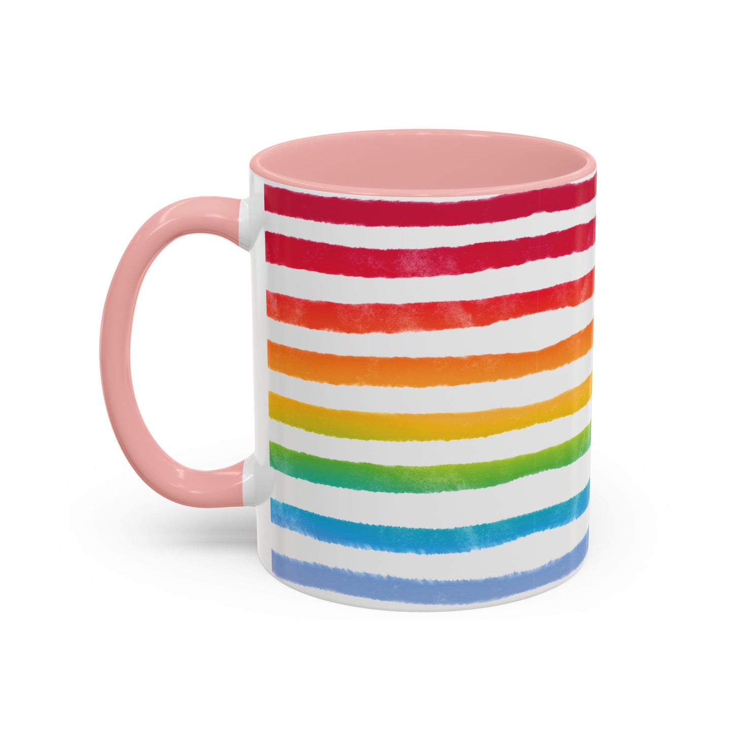 π Bold Rainbow Stripes Pride Mug | 11oz/15oz | Purple Accent