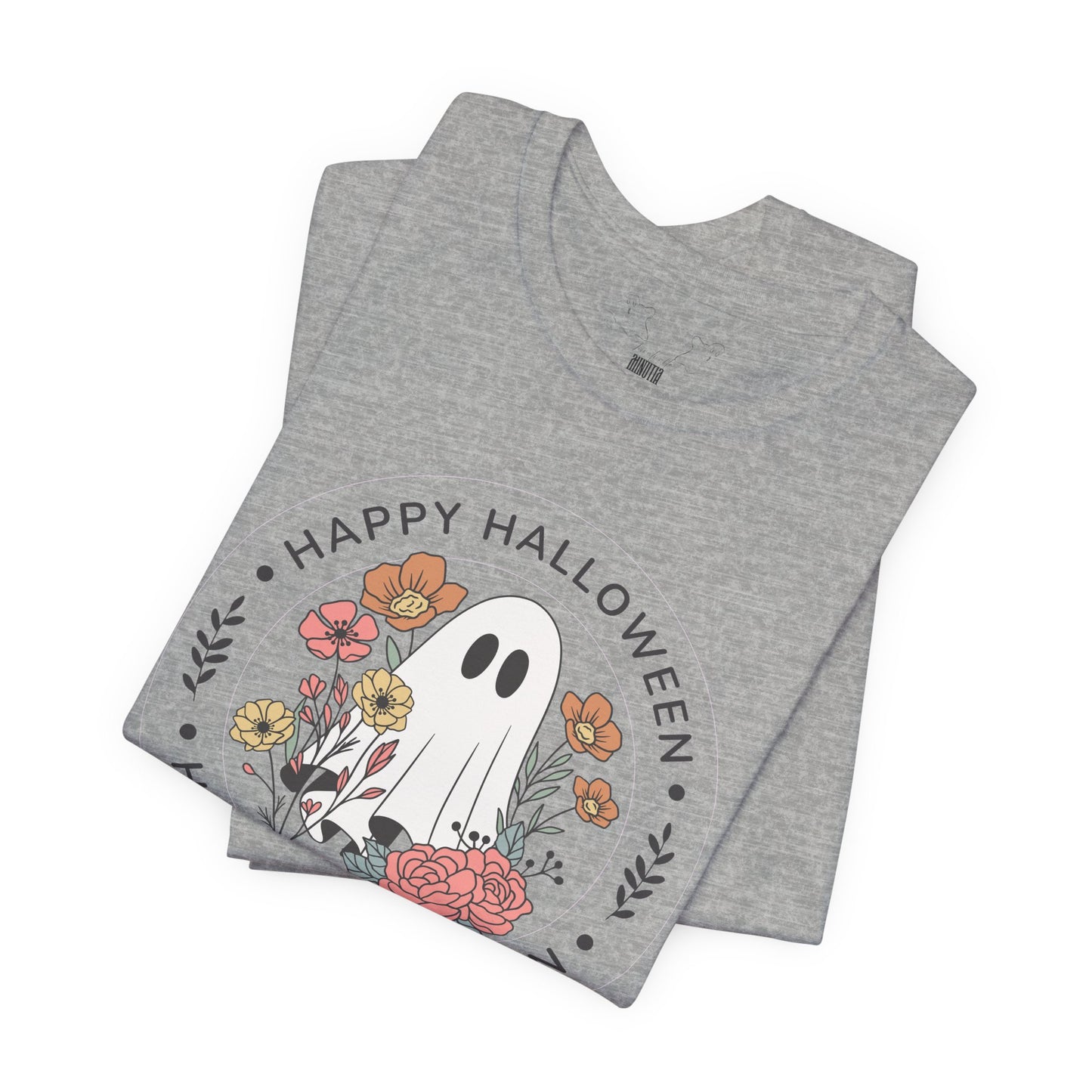 Happy Halloween Floral Ghost Tee – Bella+Canvas 3001