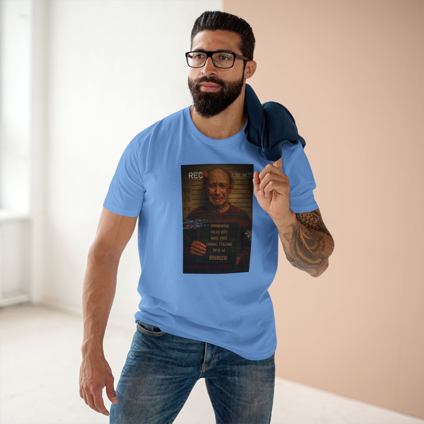 π₯ Freddy Mugshot Tee β Retro Slasher Horrorcore Premium T-Shirt (Unisex)