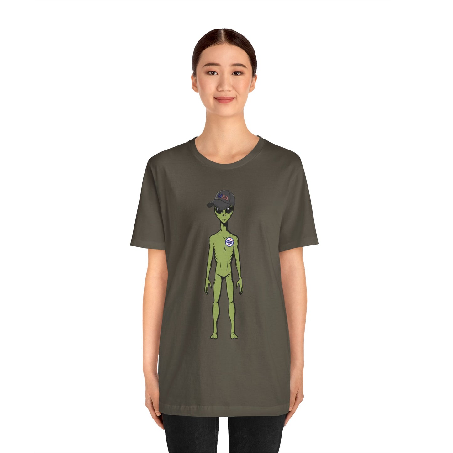 Alien Graphic Tee, Fun T-Shirt for Sci-Fi Lovers, Unisex Casual Wear, Great for Festivals, Gifts for Nerds, Everyday Comfort