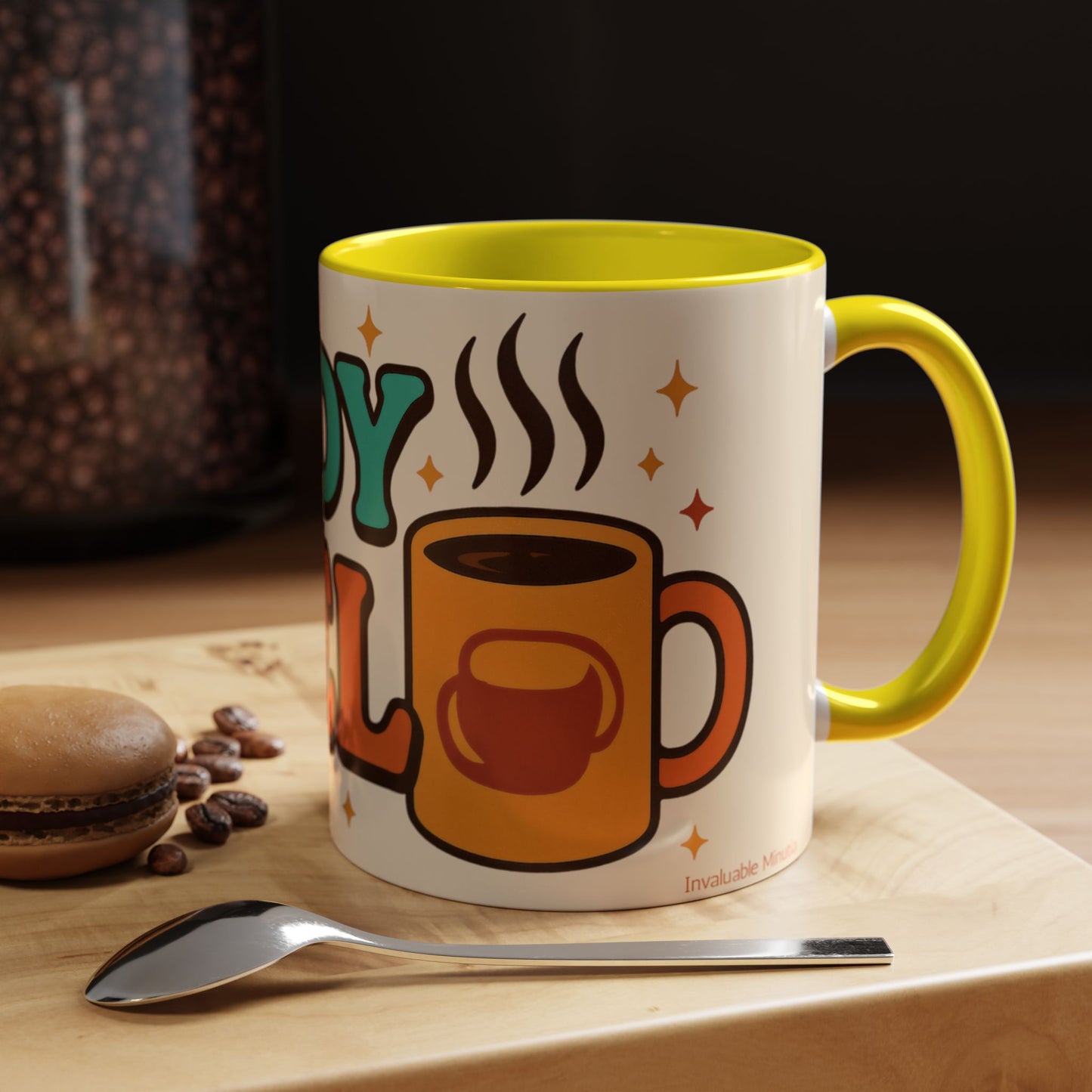 Study Fuel Color Accent Mug (11oz/15oz) – Retro Teacher/Student Coffee Cup • Back to School • Durable Ceramic