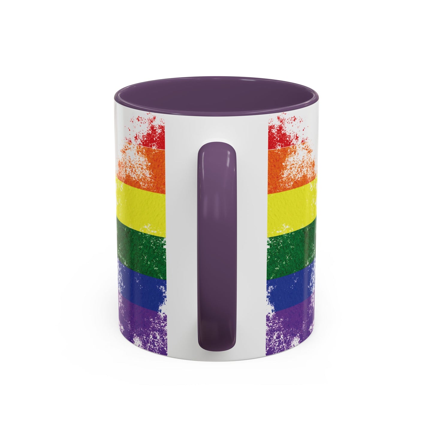 Handprint Heart Pride Mug | Rainbow Splash Ceramic Cup | 11oz & 15oz