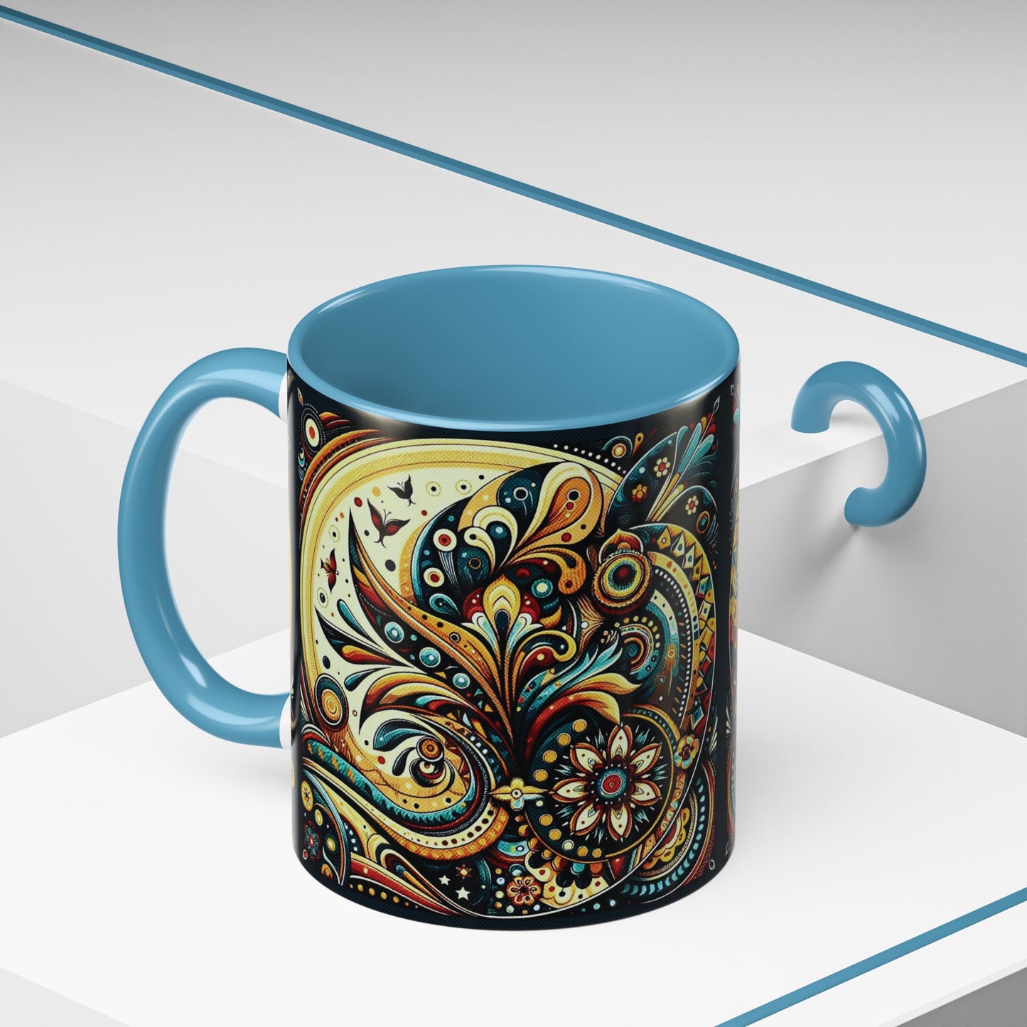 βοΈ Accent Coffee Mug (11, 15oz) β Beautiful Boho Style Graphic πΏ