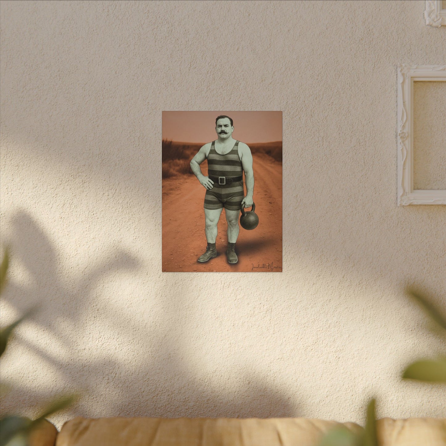 The Strongman – Matte Canvas Print (Gallery-Wrapped) 0.75" – Vintage Circus-Inspired Canvas Wall Art