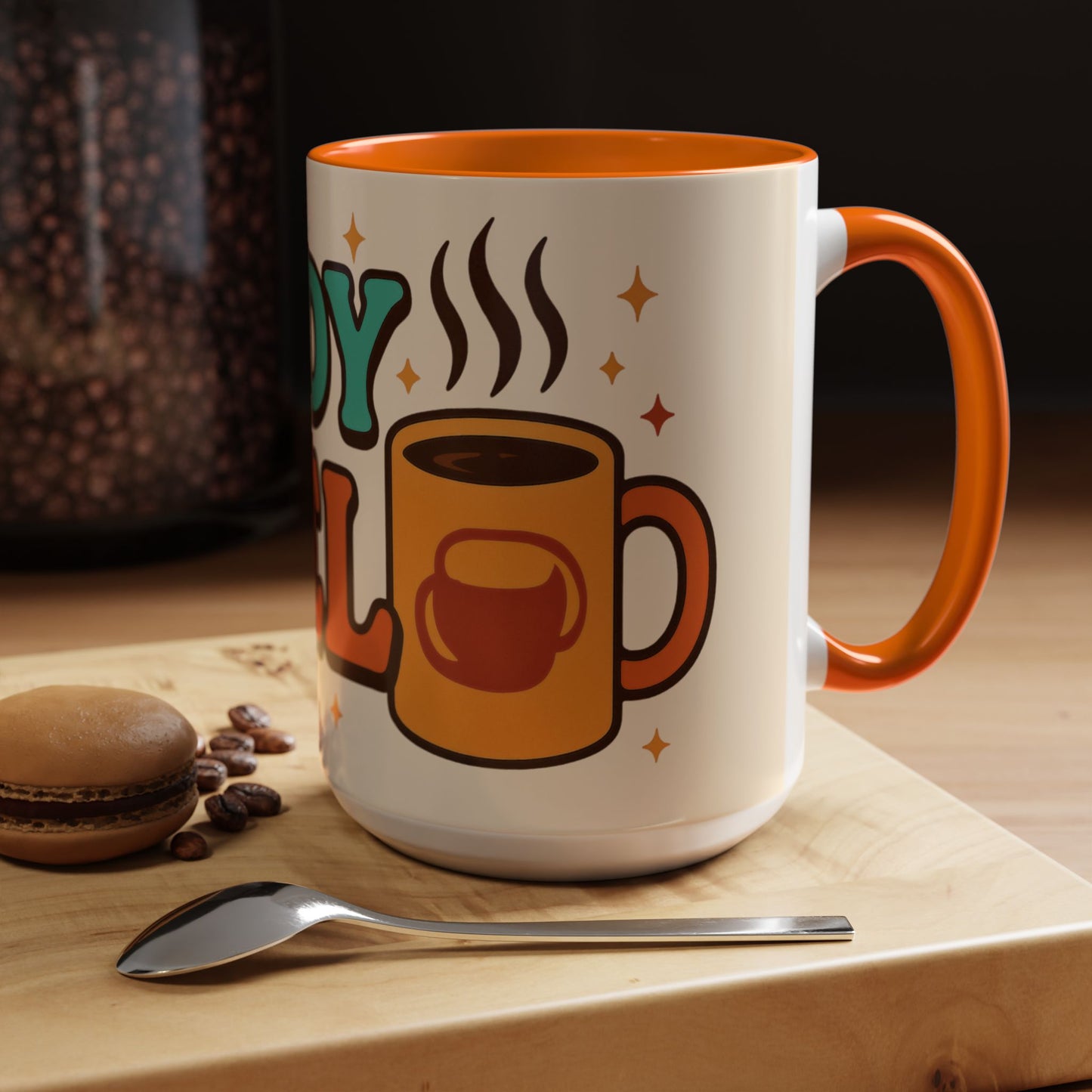 Study Fuel Color Accent Mug (11oz/15oz) – Retro Teacher/Student Coffee Cup • Back to School • Durable Ceramic