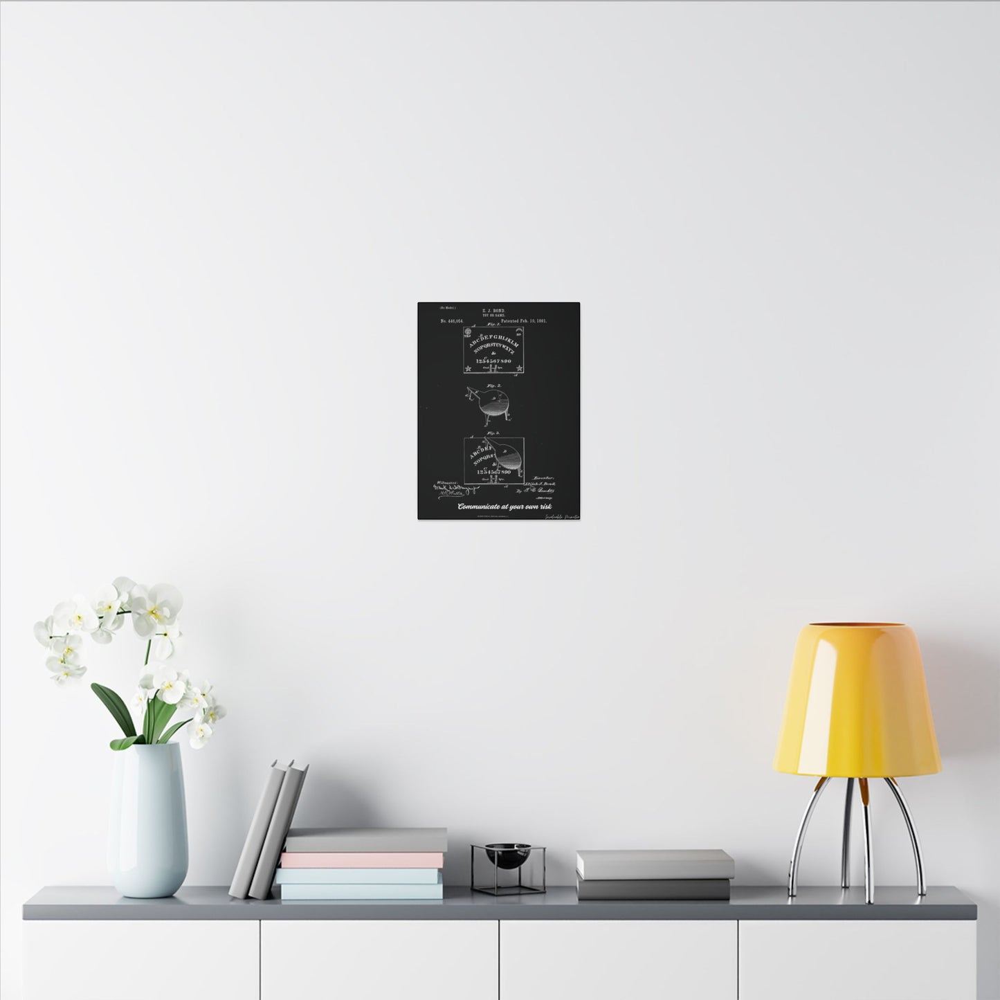 Ouija Board Patent Print (1891) – Gothic Spirit Board Canvas Wall Art