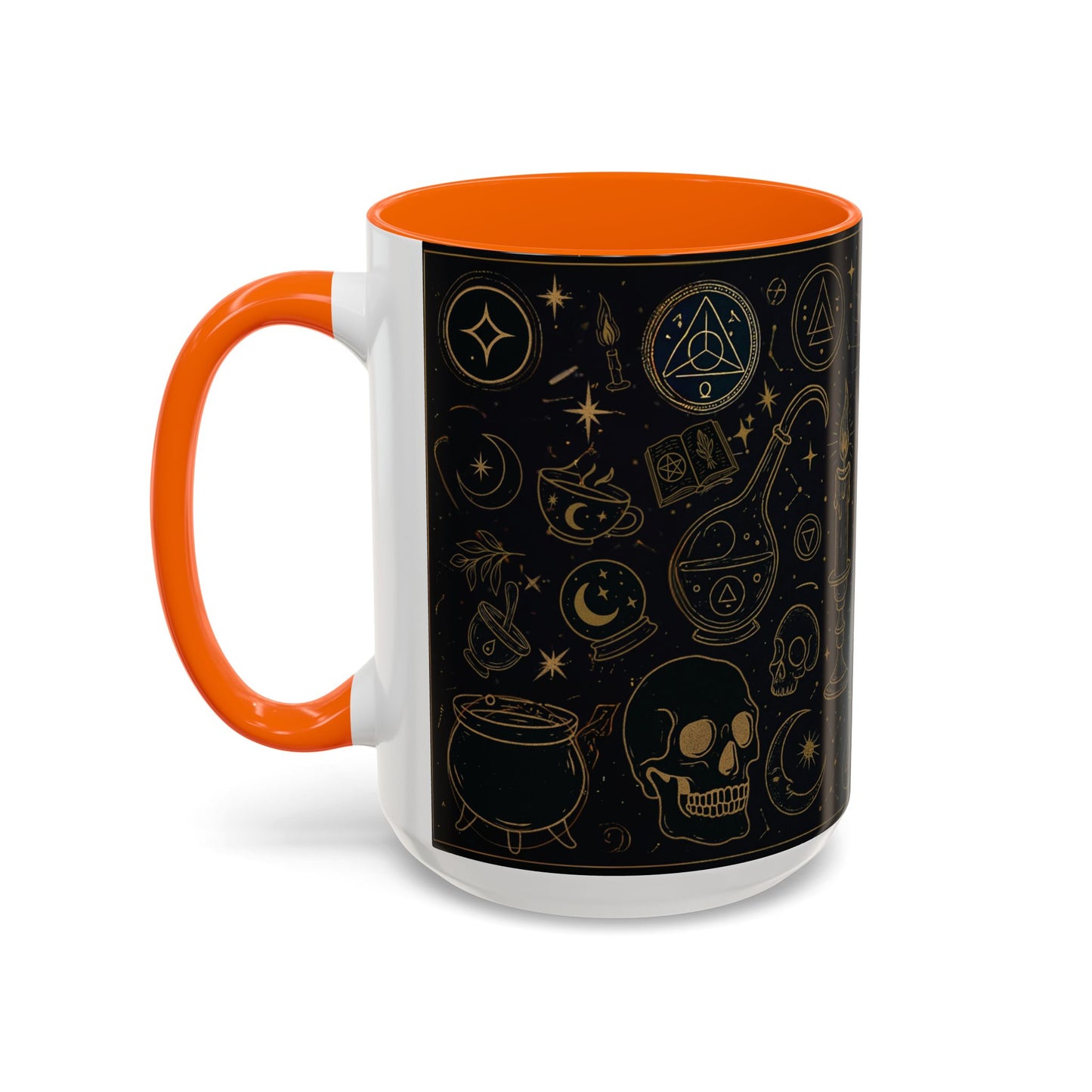 Witchy Aesthetic Coffee Mug โ 15oz Black & Purple Ceramic with Occult Symbols โ Goth Kitchen Decor, Halloween Gift Idea - 11oz/15oz