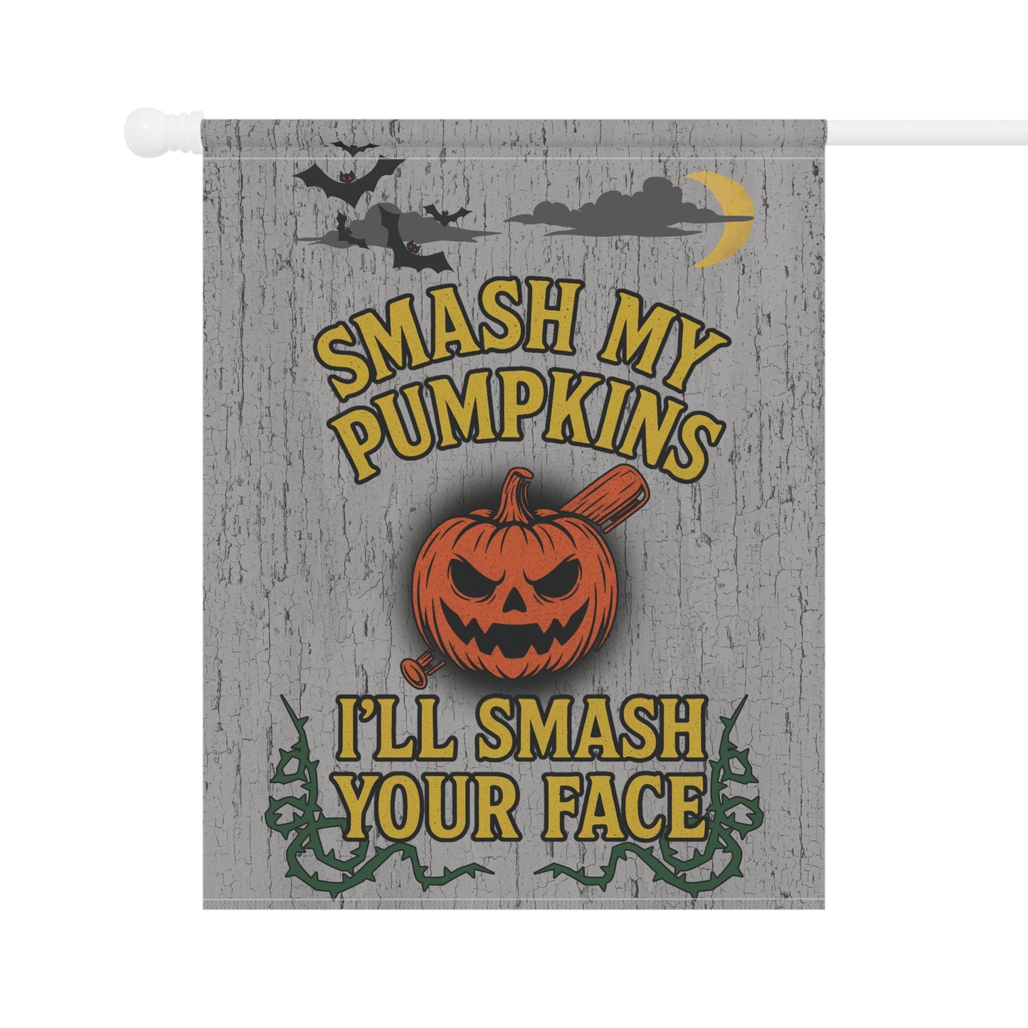 Smash My Pumpkins Halloween Flag β Funny Porch & Garden Banner & Flag (12"x18" or 24.5"x32")