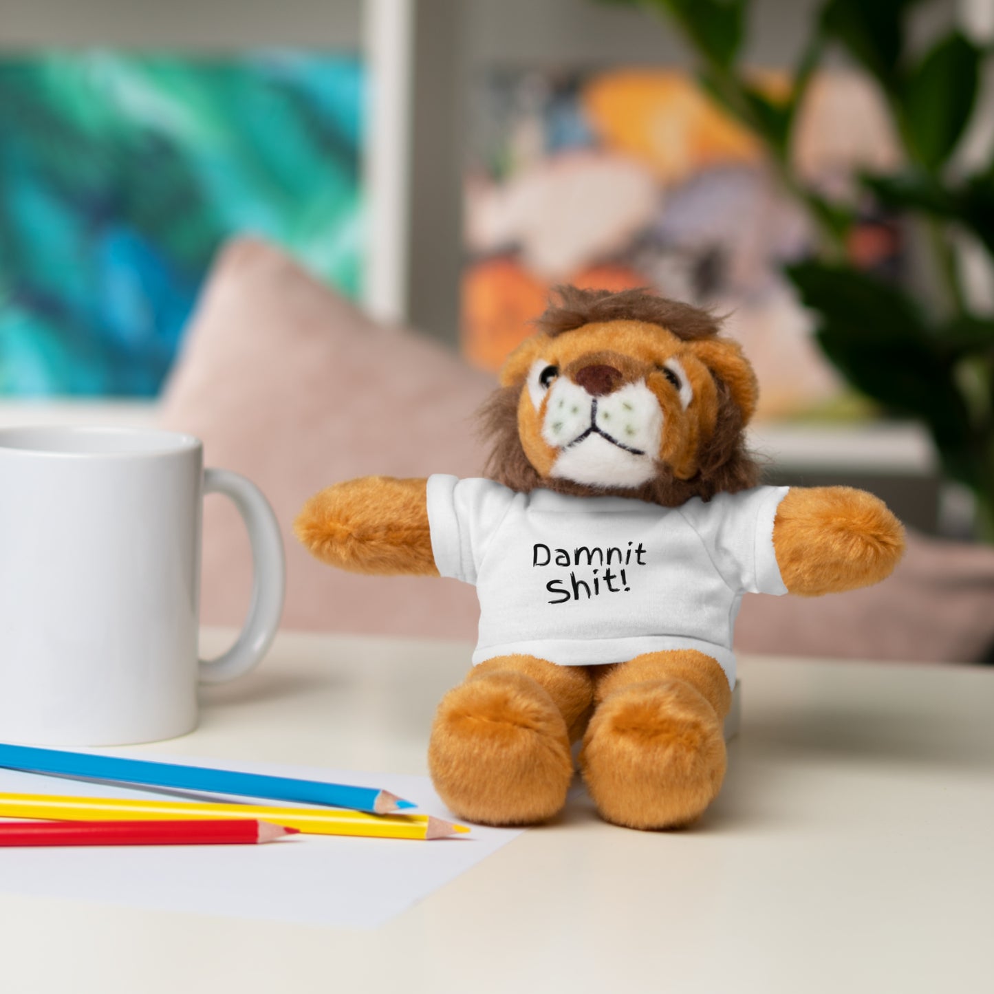 8" Funny Stuffed Animal Gift for Adults, Cute Plush Toy, Humor Bear, Sarcastic Gifts, Quirky Decor, Comfort Toy with Quote