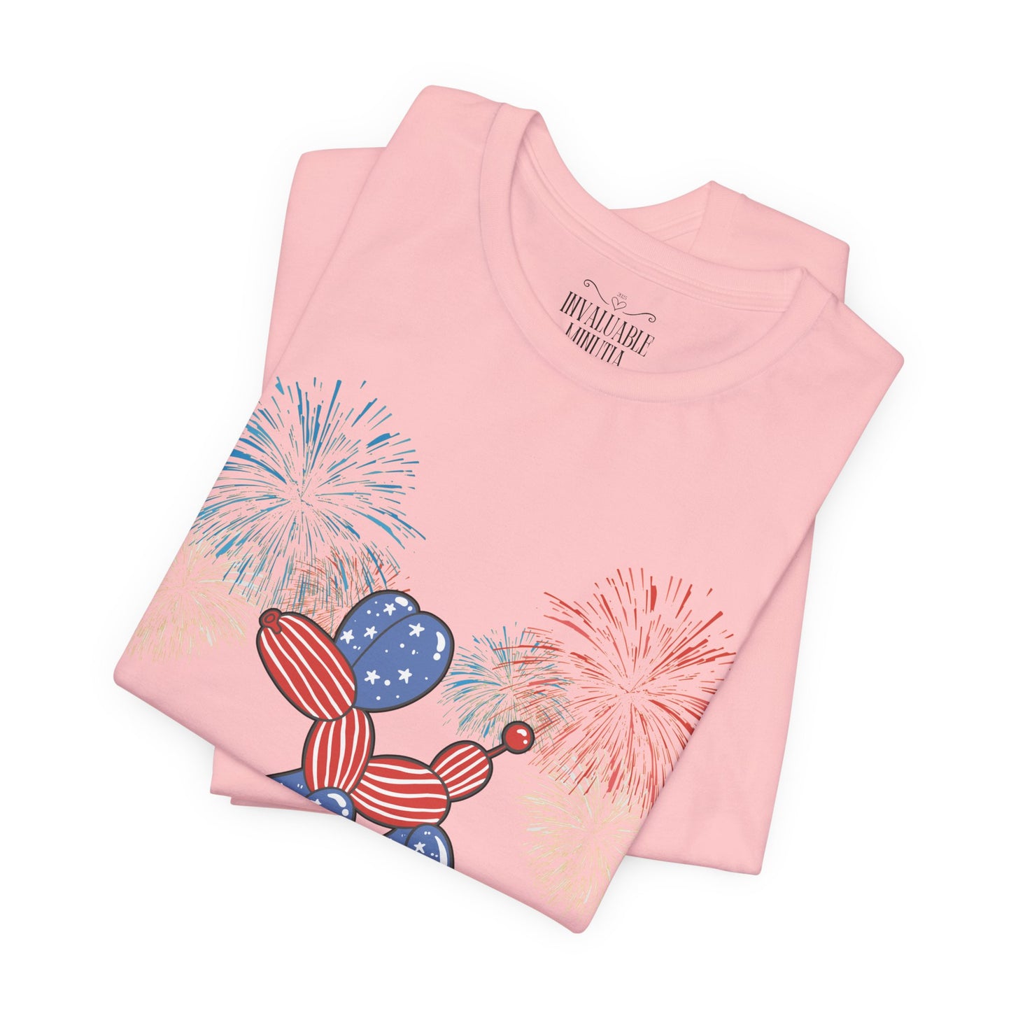 Patriotic Balloon Animal Tee, Fourth of July Shirt, Independence Day Apparel, Fireworks Unisex T-shirt, Bella + Canvas
