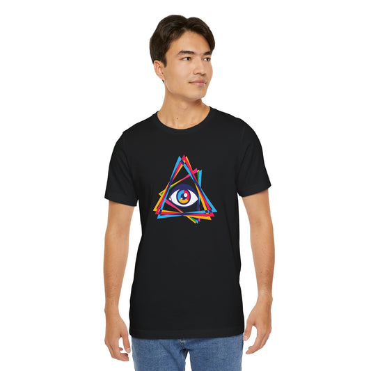 Camiseta Prism Eye: Diseño multicolor llamativo - Camiseta unisex