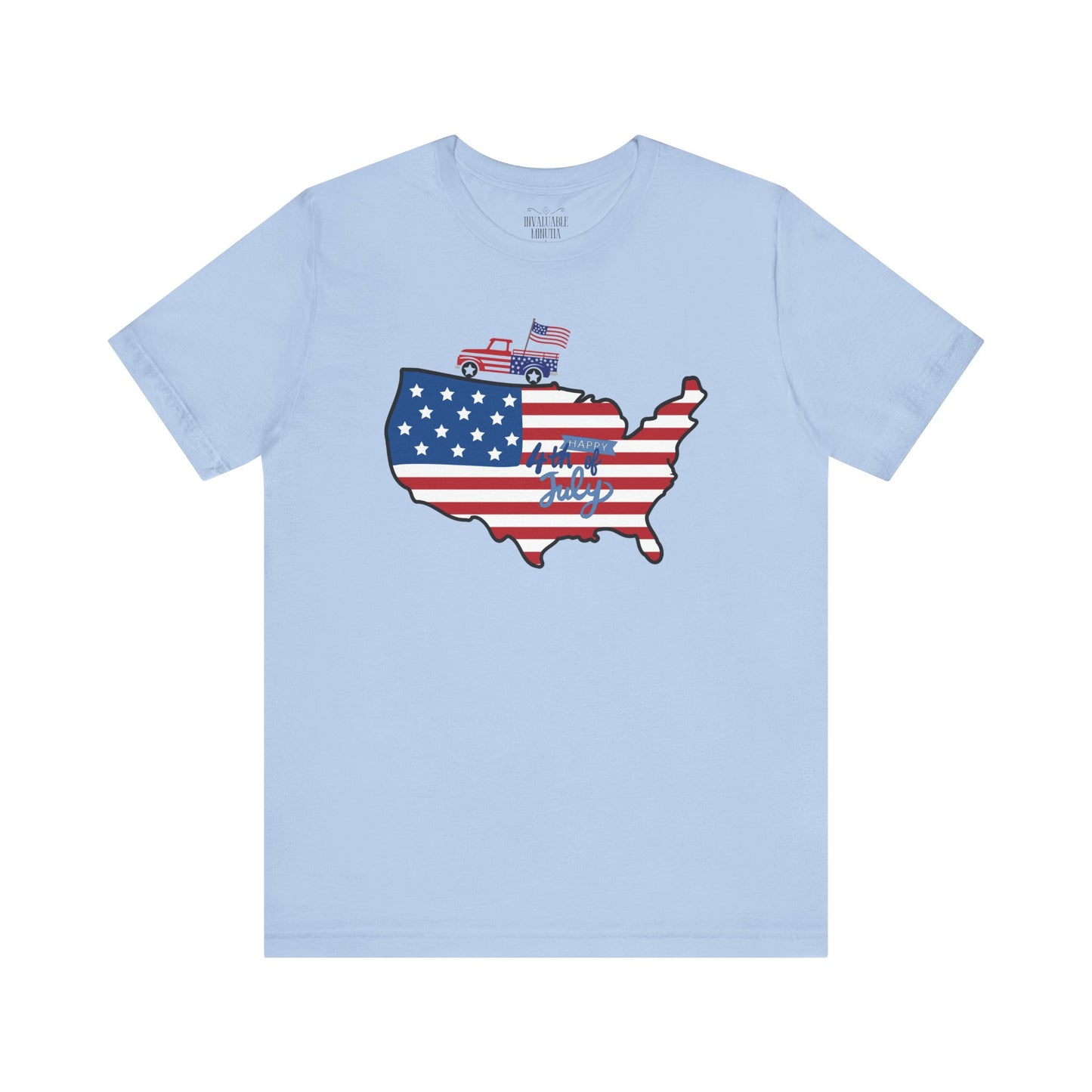 All-American USA Map & Truck Tee β Unisex Bella+Canvas Jersey Tee - 4th of July T-Shirt