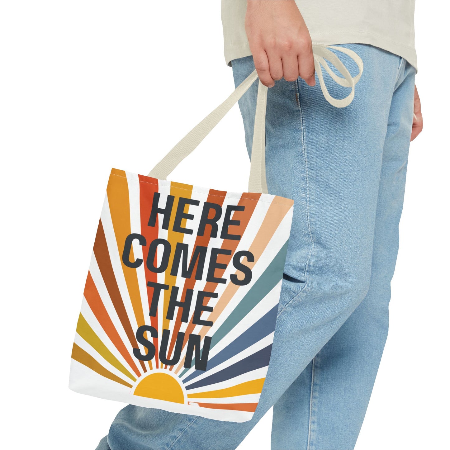 Here Comes the Sun β Retro Sunburst Tote Bag