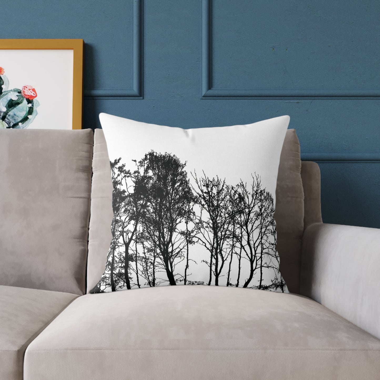 Dead Calm Treeline Silhouette Pillow β Stark Nature Accent for Lovers of the Bare & Bold - Canvas Throw Pillow