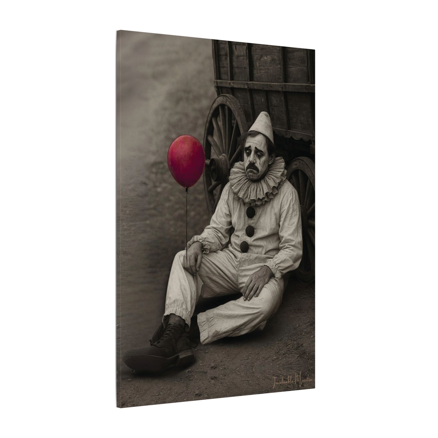 The Clown – Matte Canvas Print (Gallery-Wrapped) 0.75" – Vintage Circus-Inspired Canvas Wall Art