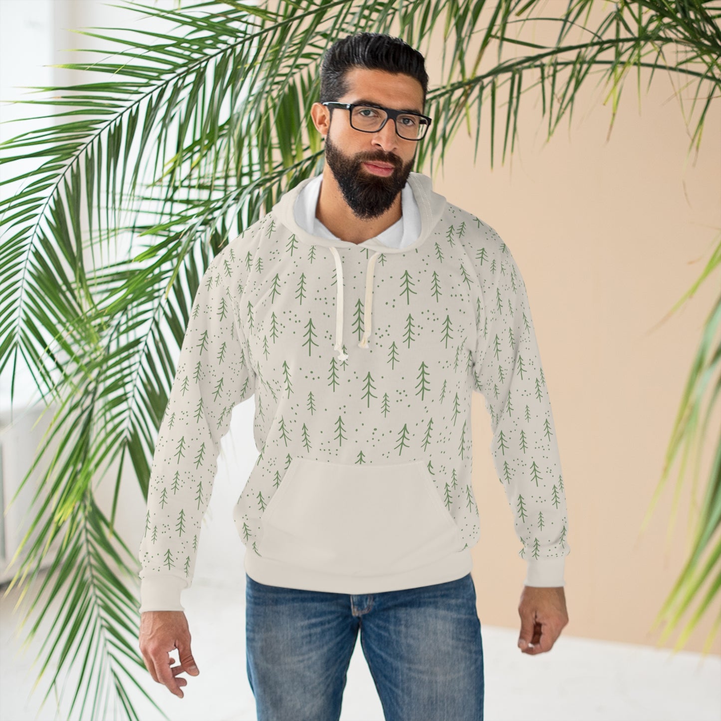 Minimalist Pine Forest AOP Unisex Hoodie