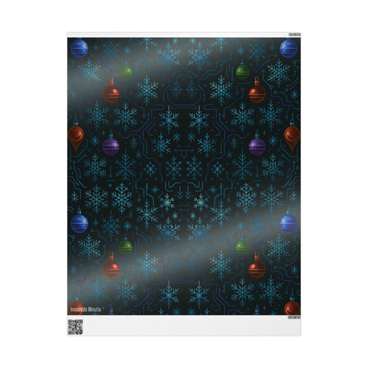 Cyber Yule Circuit – Luxury Christmas Wrapping Paper, Seamless Designer Gift Wrap, 30" Roll (Matte/Gloss)