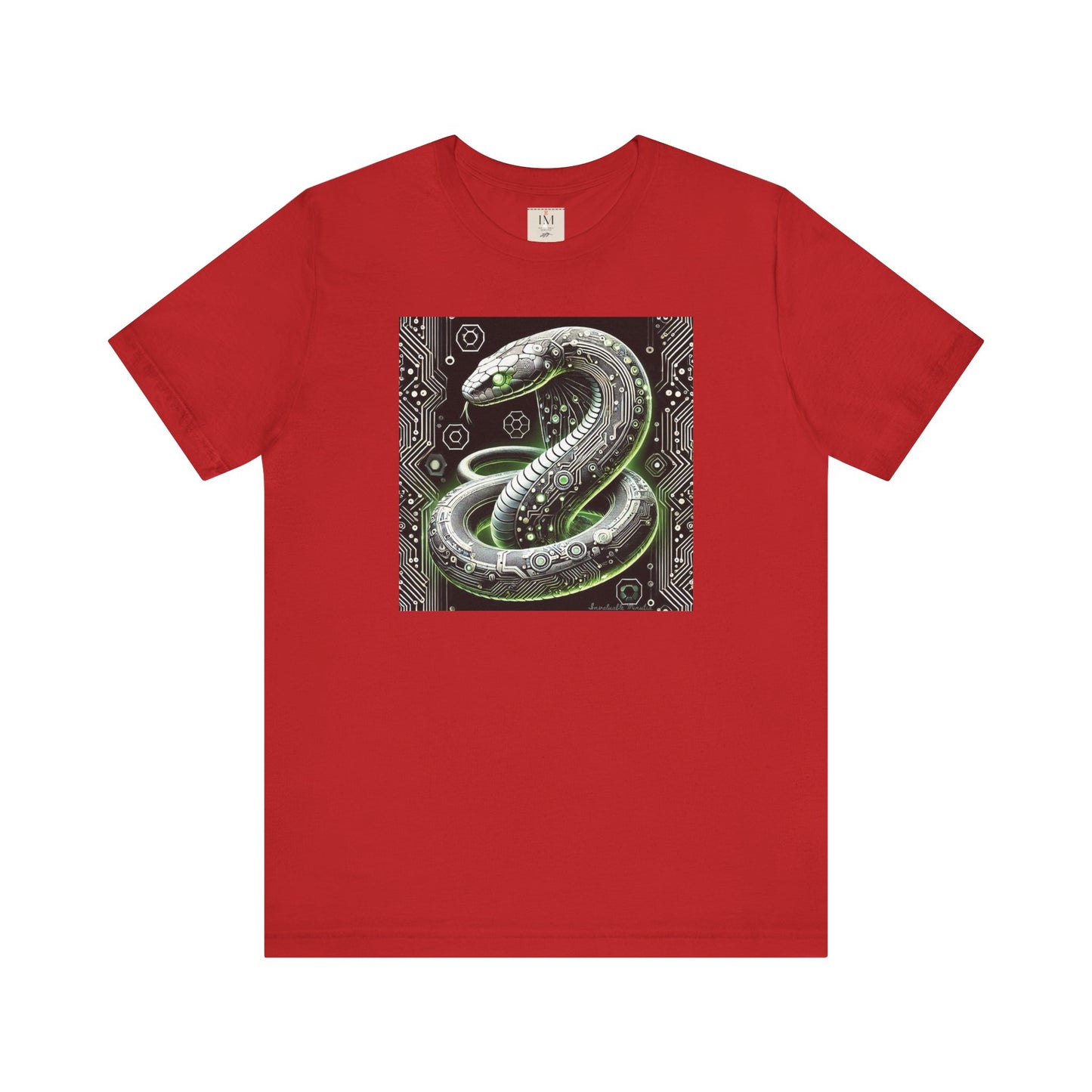 Cyber Snake Unisex Short Sleeve Tee - Futuristic Design for Tech Enthusiasts