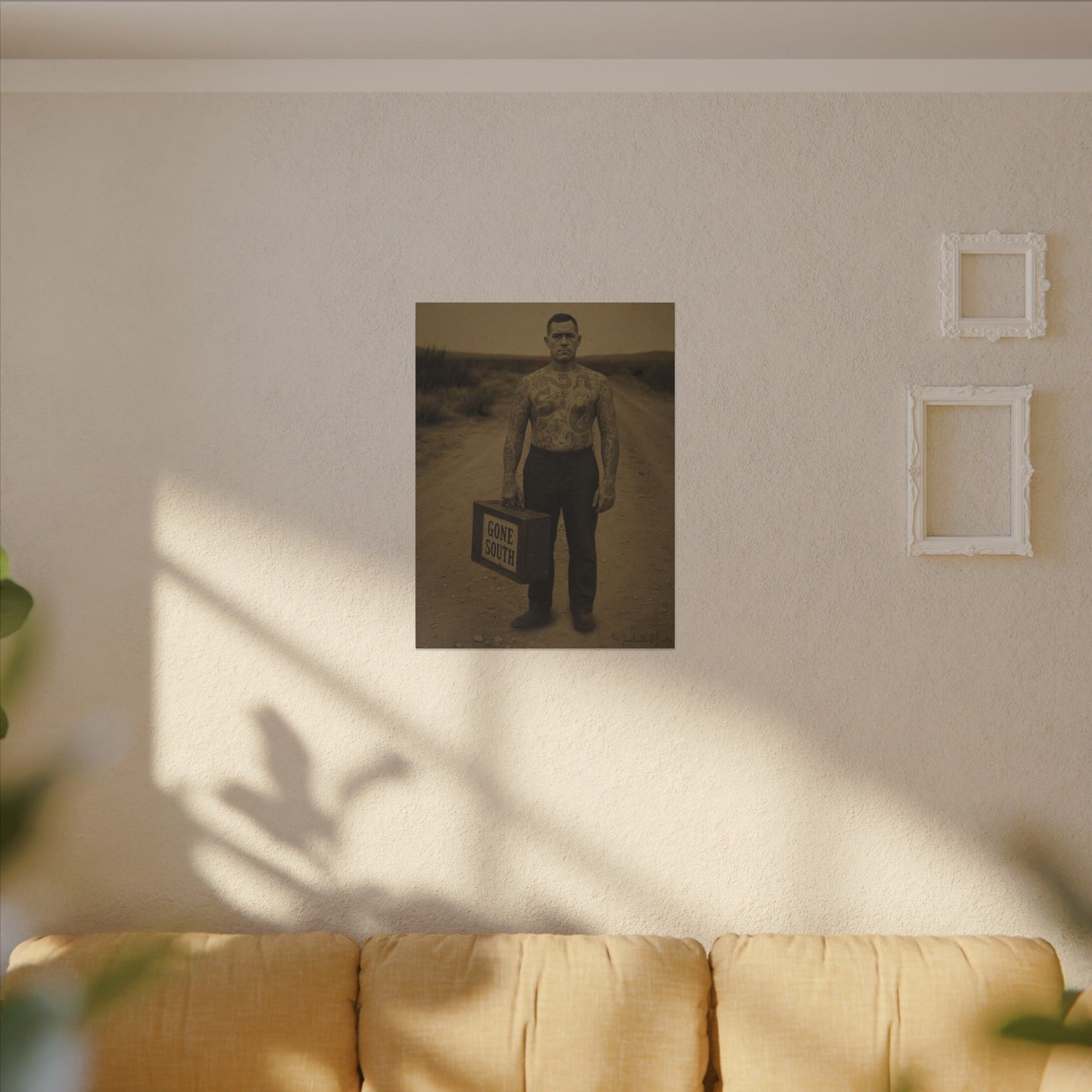 The Tattooed Man – Matte Canvas Print (Gallery-Wrapped) 0.75" – Vintage Circus-Inspired Canvas Wall Art