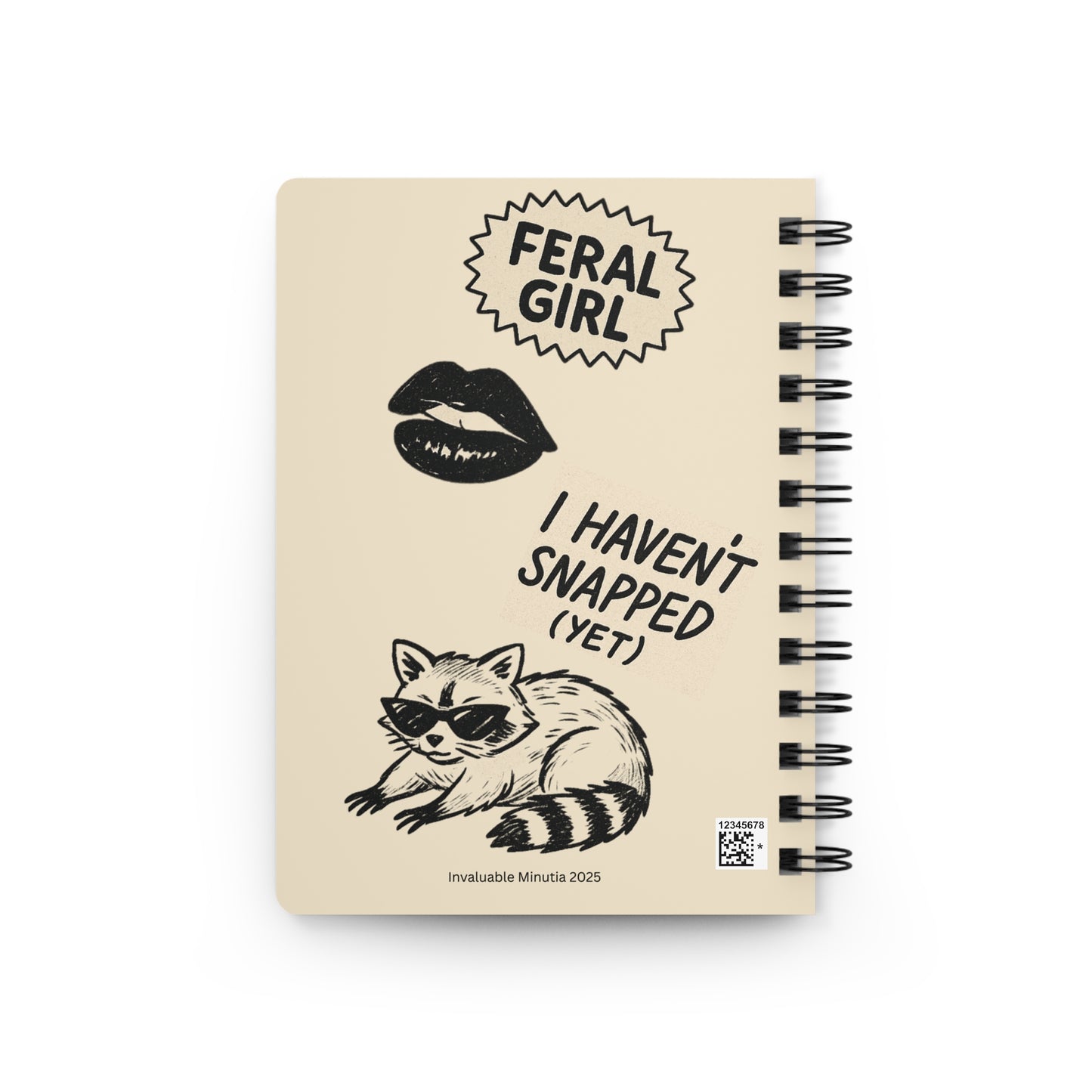Feral & Fabulous Lined Spiral Notebook – Matte Hardcover Journal with Gloss Finish