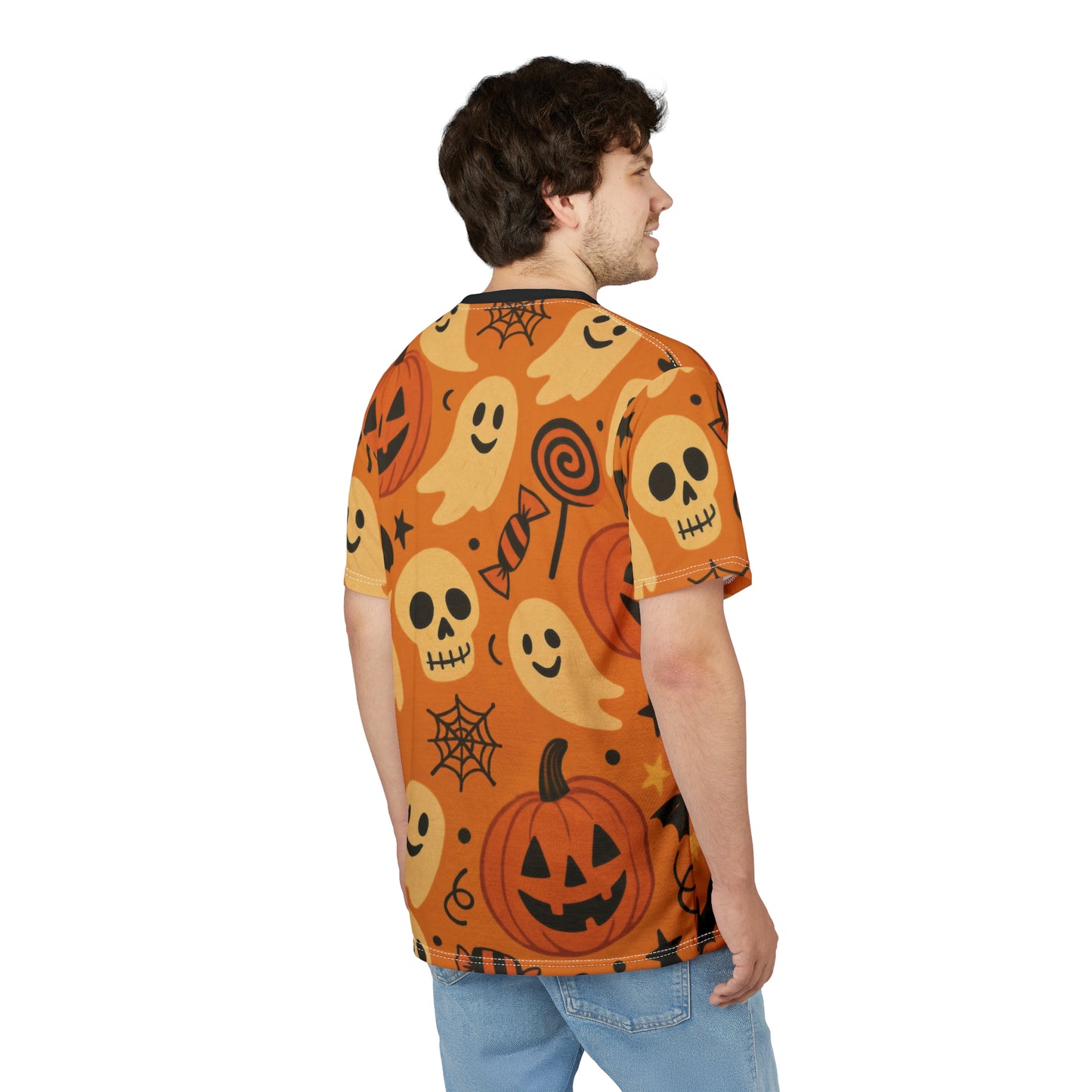 Trick or Treat All-Over Print Tee – Vintage Halloween Ghosts & Pumpkins