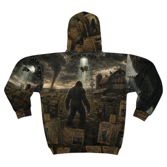 Bigfoot Encounter All Over Print Zip Hoodie