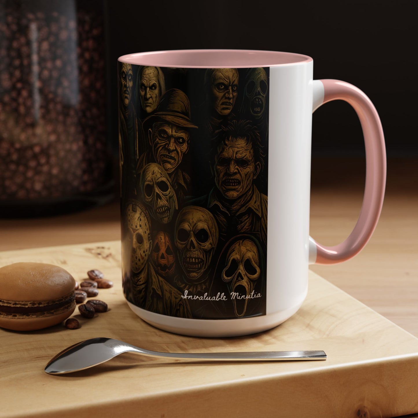 Horror Villain Collage Mug – 15oz & 11oz Ceramic Coffee Mug – Slasher Icons Halloween Gift – Goth Horrorcore Kitchen Decor