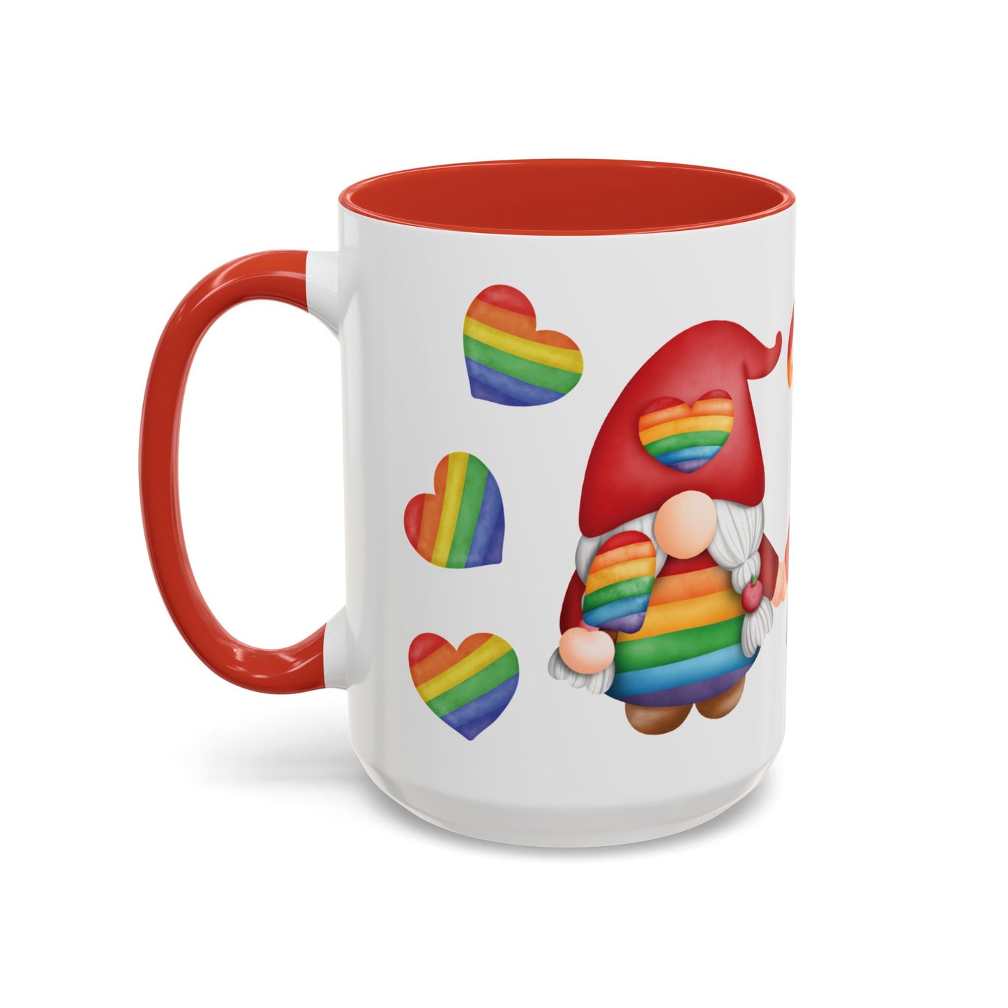 Pride Gnome Accent Mug | Rainbow Love Coffee Cup | 11oz & 15oz
