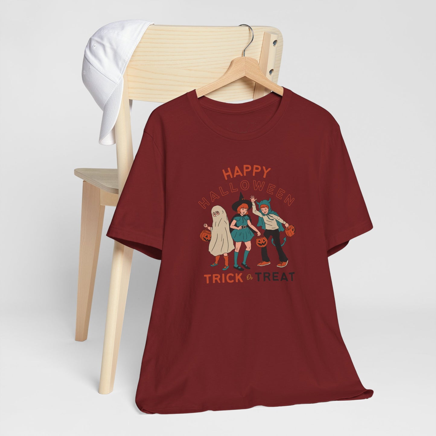 Happy Halloween Trick or Treat Vintage Vibe Tee โ Bella+Canvas 3001