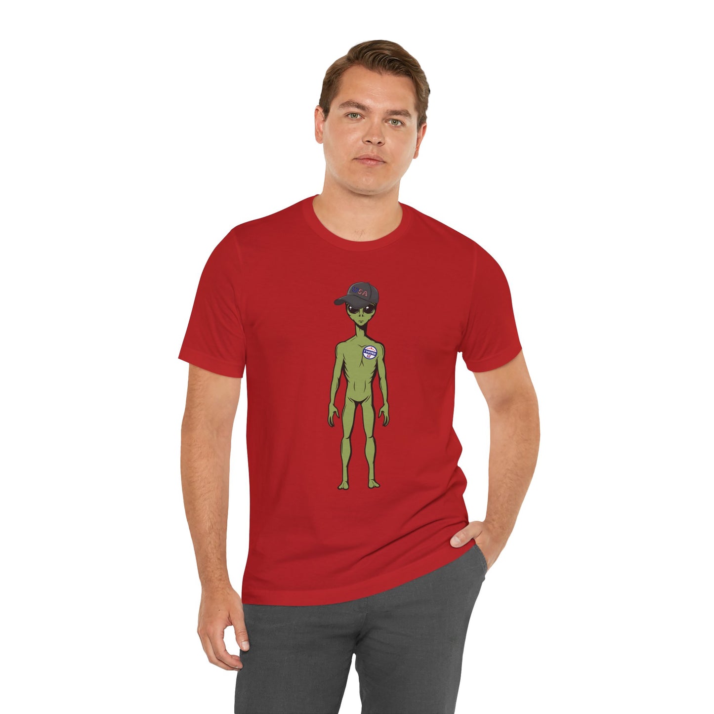 Alien Graphic Tee, Fun T-Shirt for Sci-Fi Lovers, Unisex Casual Wear, Great for Festivals, Gifts for Nerds, Everyday Comfort