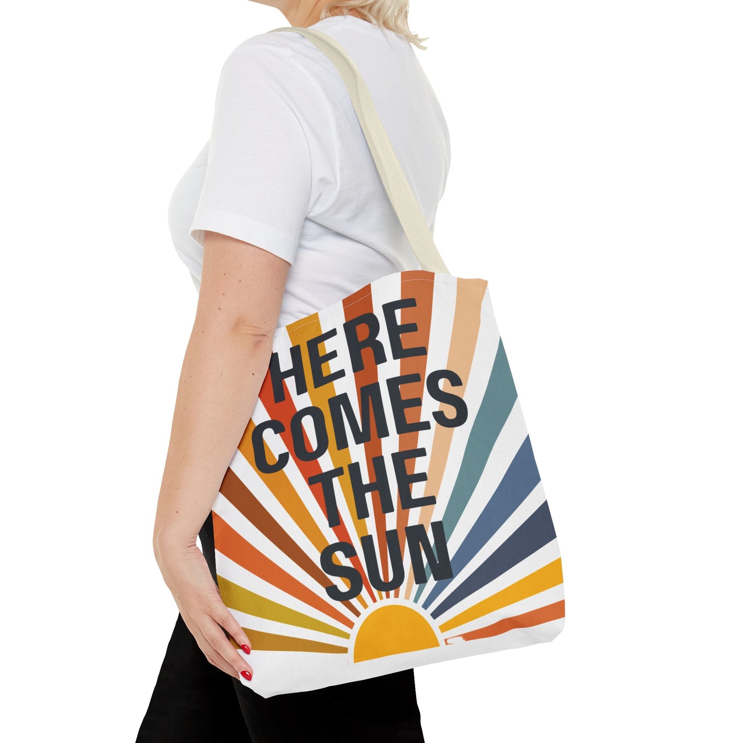 Here Comes the Sun β Retro Sunburst Tote Bag