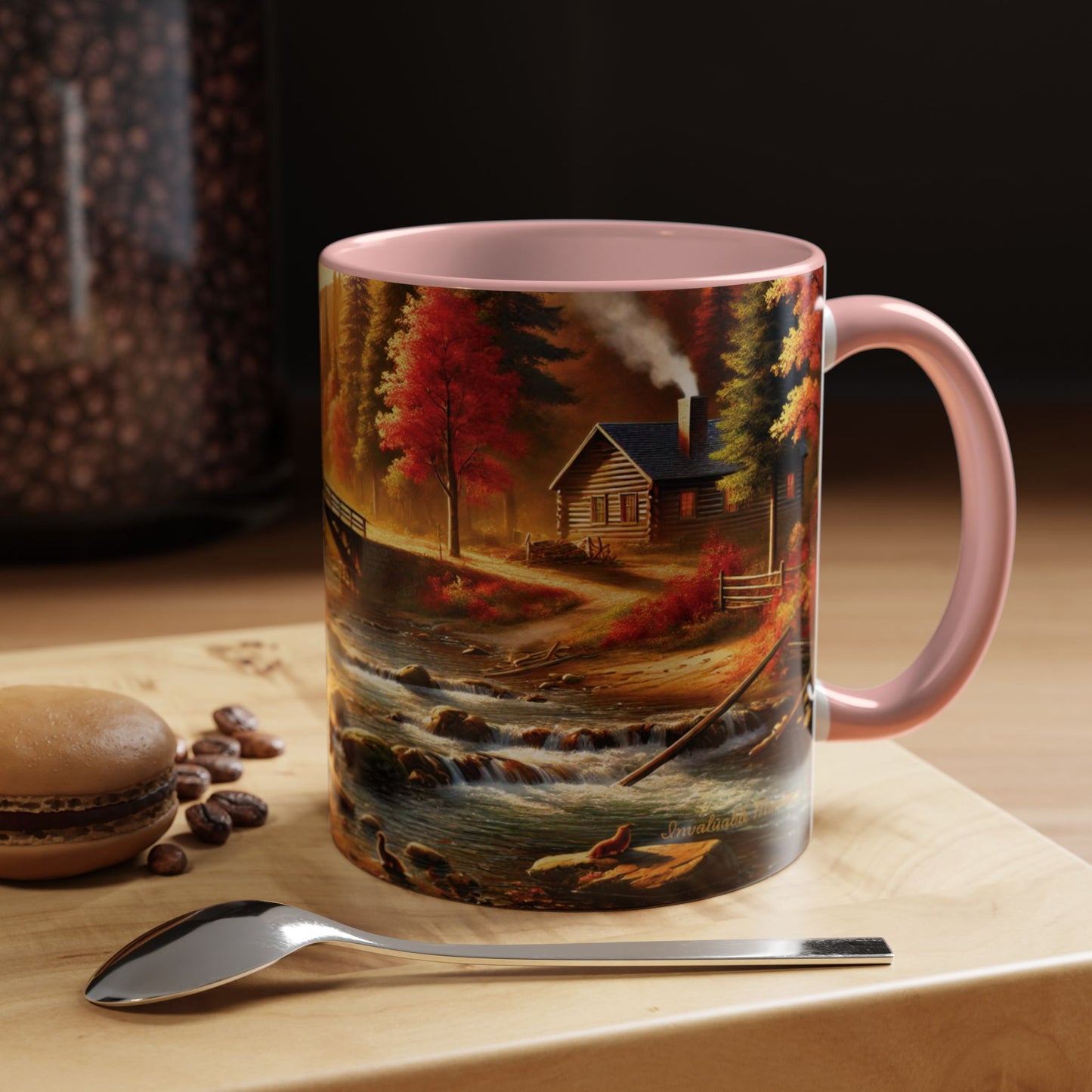 Cozy Autumn Cabin Mug | Fall Vibes Accent Coffee Mug (11oz/15oz)