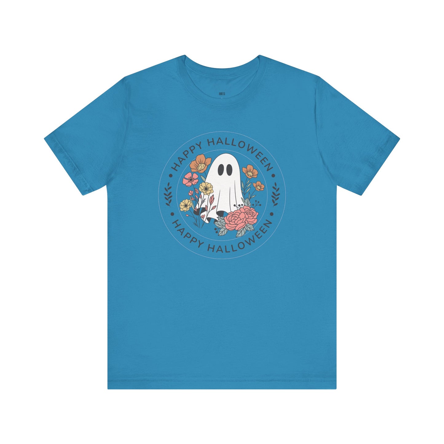 Happy Halloween Floral Ghost Tee – Bella+Canvas 3001