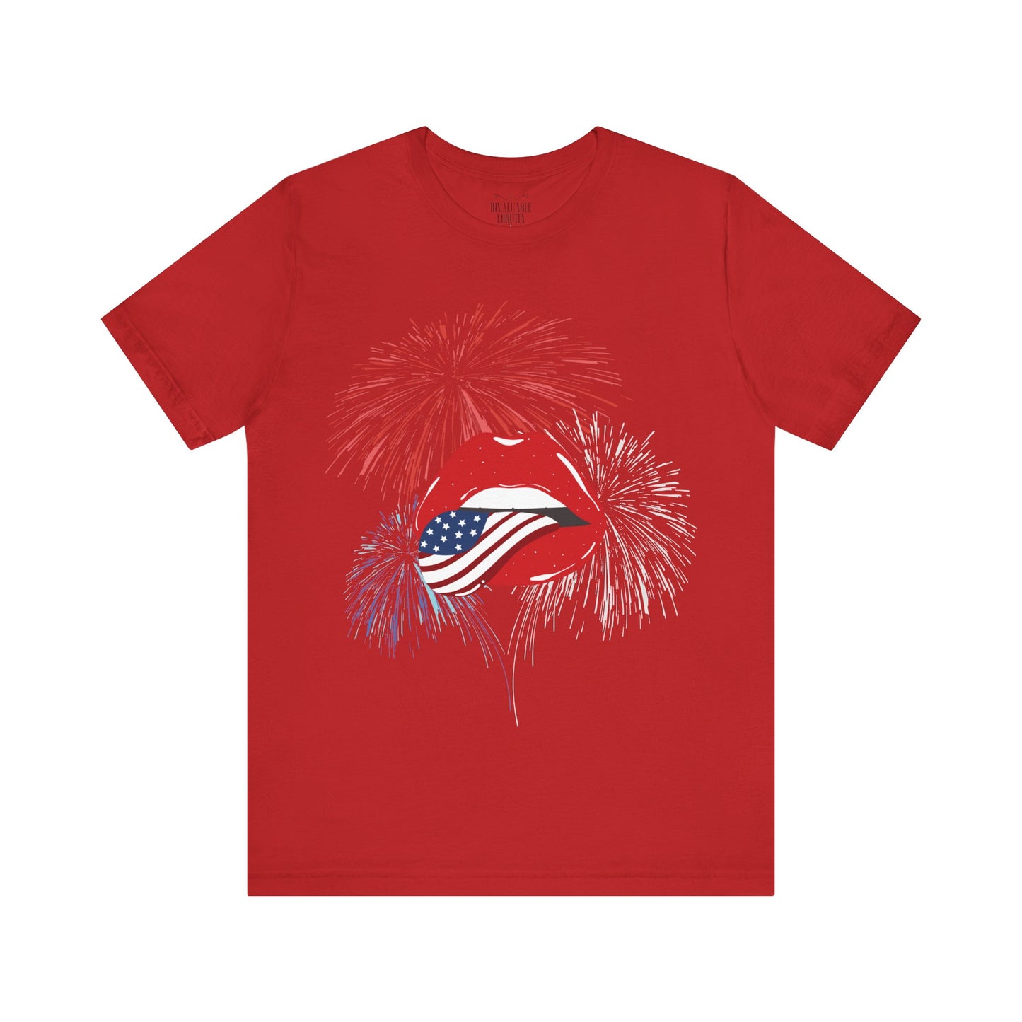 American Flag Lips Tee – Unisex Bella + Canvas Jersey Tee - 4th of July