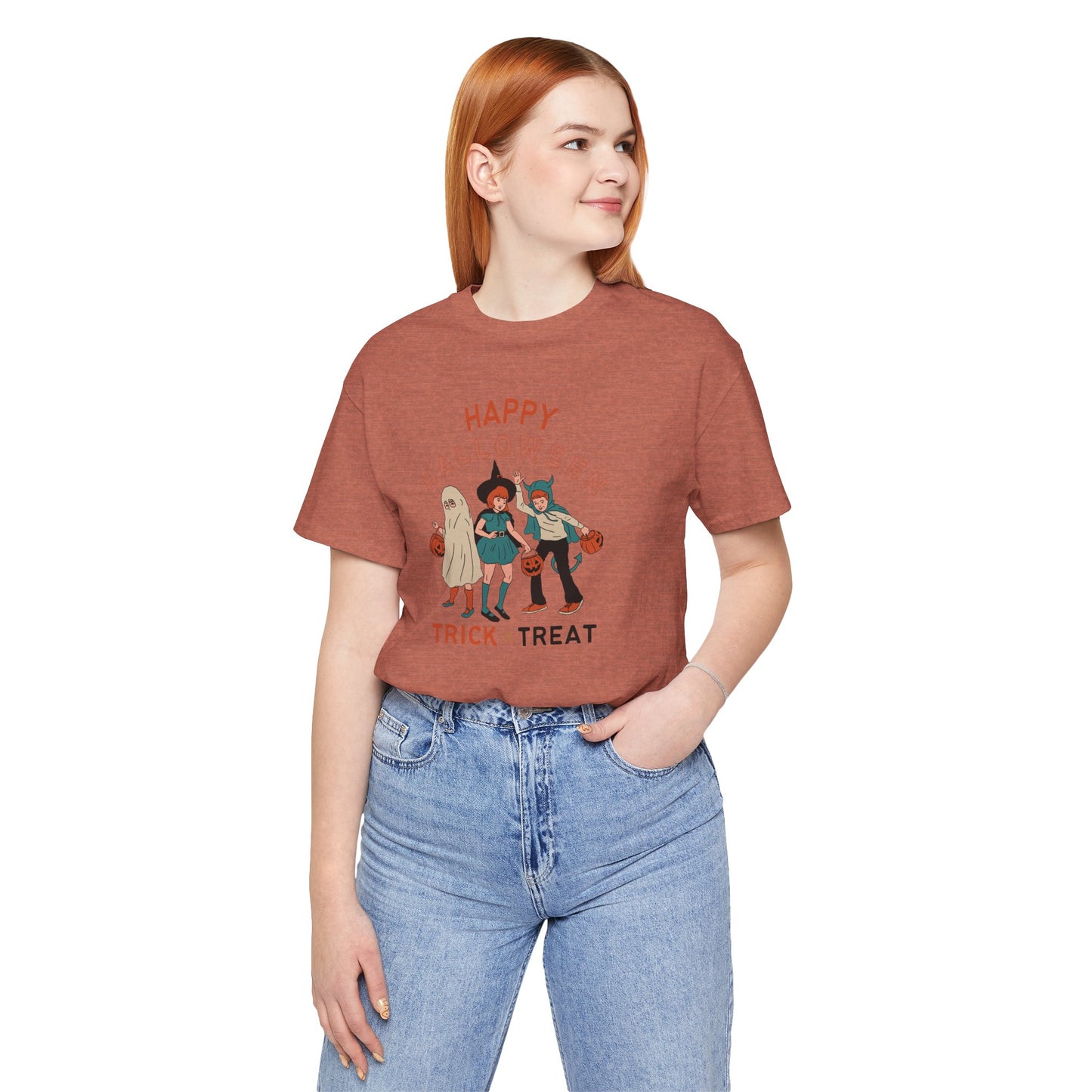 Happy Halloween Trick or Treat Vintage Vibe Tee โ Bella+Canvas 3001