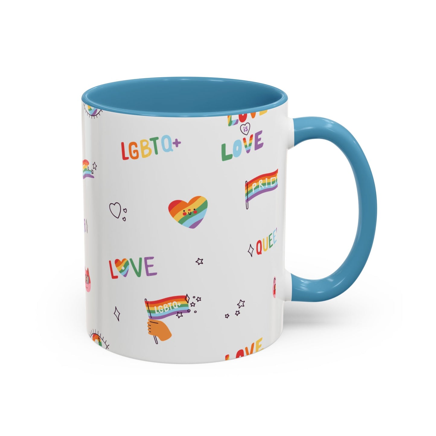Minimalist Pride Accent Mug | LGBTQ+ Love Ceramic Cup | 11oz & 15oz