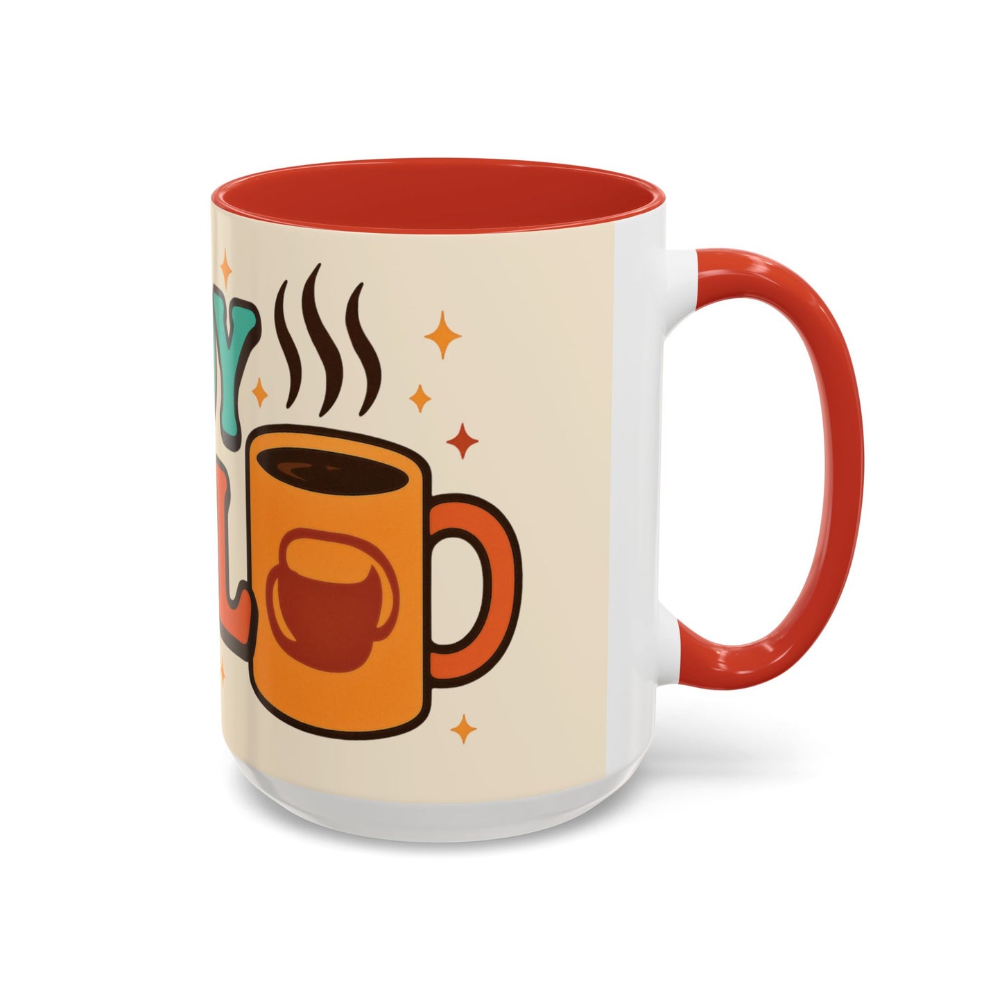 Study Fuel Color Accent Mug (11oz/15oz) – Retro Teacher/Student Coffee Cup • Back to School • Durable Ceramic