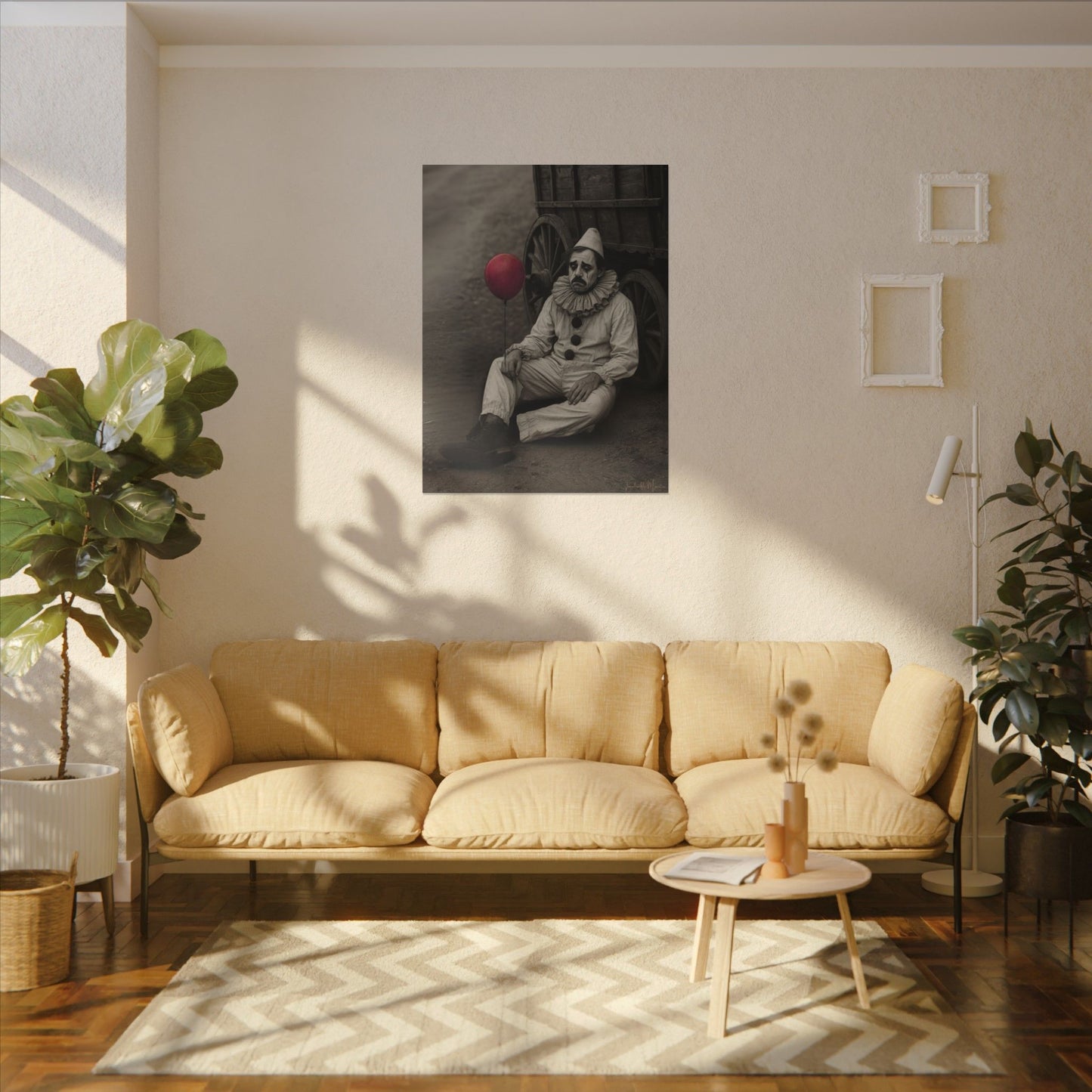 The Clown – Matte Canvas Print (Gallery-Wrapped) 0.75" – Vintage Circus-Inspired Canvas Wall Art