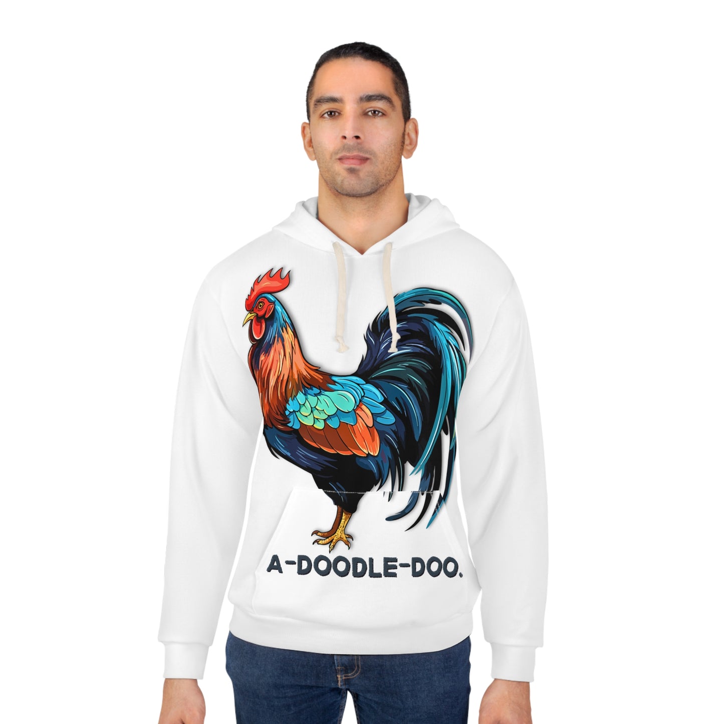 A-Doodle-Doo Rooster Hoodie — Bold Farmhouse Humor, Vibrant Graphic (Unisex Pullover)