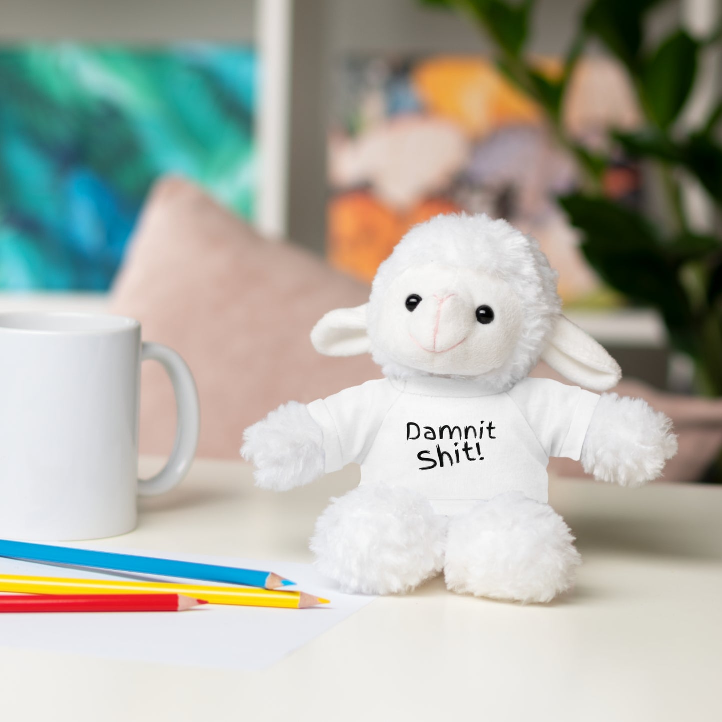 8" Funny Stuffed Animal Gift for Adults, Cute Plush Toy, Humor Bear, Sarcastic Gifts, Quirky Decor, Comfort Toy with Quote