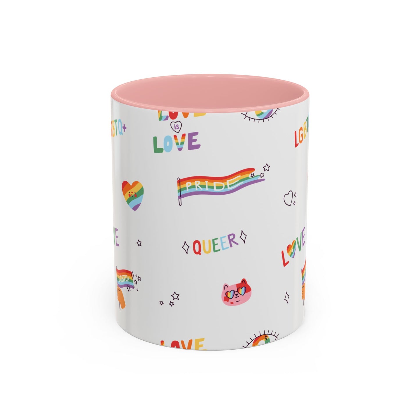 Minimalist Pride Accent Mug | LGBTQ+ Love Ceramic Cup | 11oz & 15oz