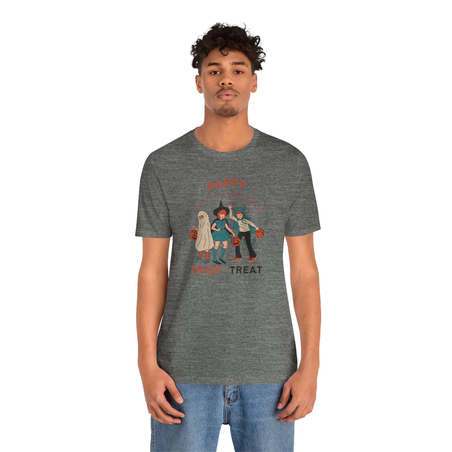 Happy Halloween Trick or Treat Vintage Vibe Tee โ Bella+Canvas 3001