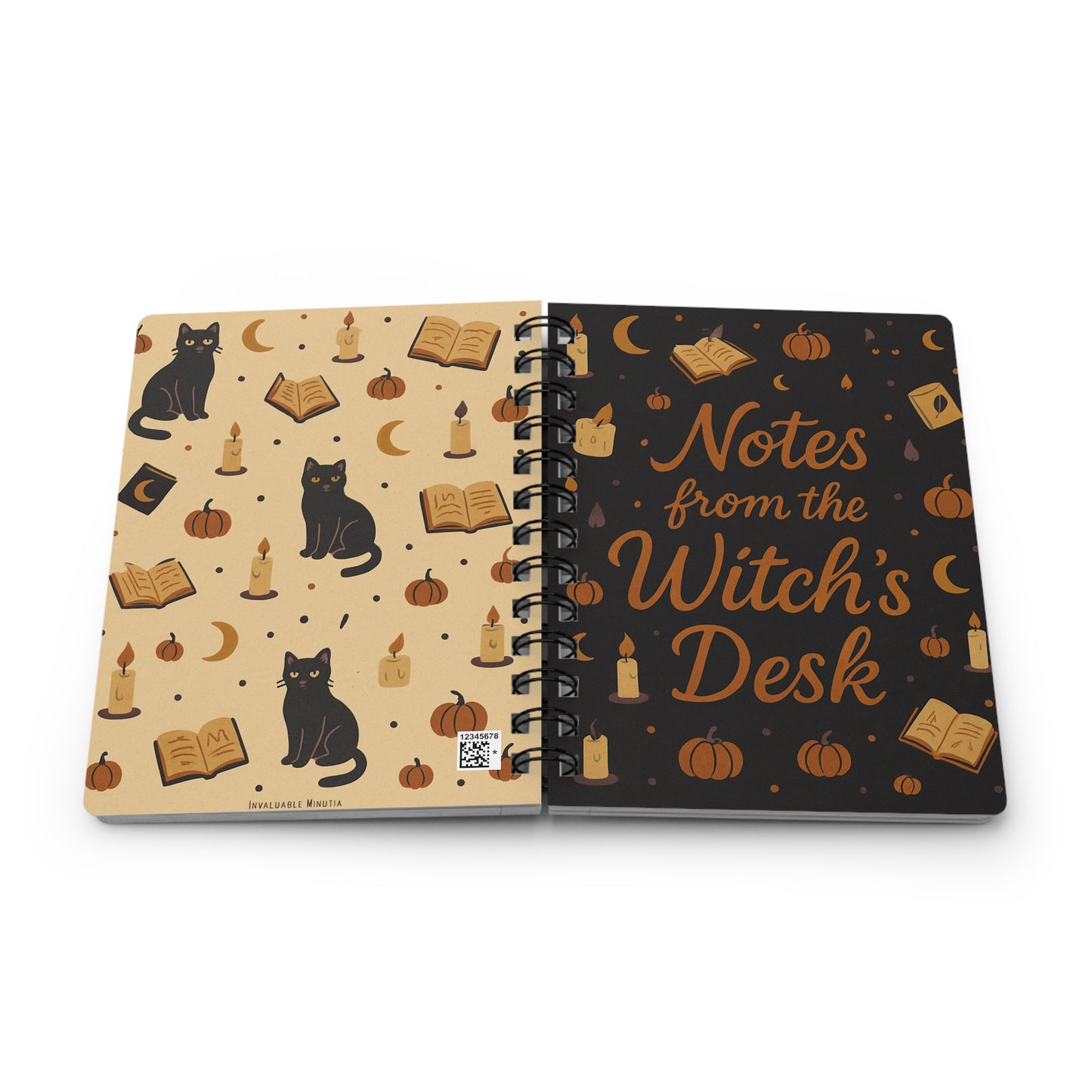 Gothic Witch Hardcover Journal โ Black Cat & Broom Silhouette Notebook, Enter If You Dare