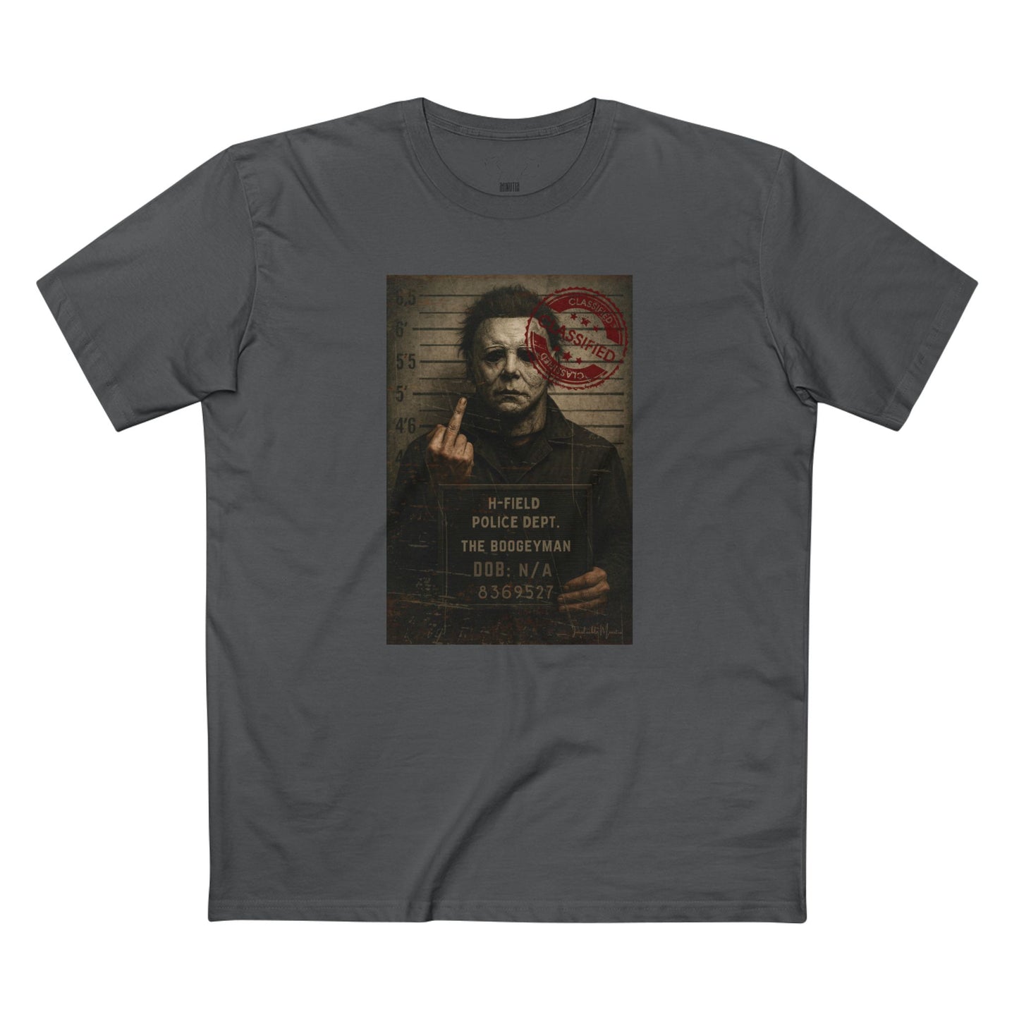 Michael Mugshot Tee – Distressed Horrorcore Slasher Shirt Premium Tee