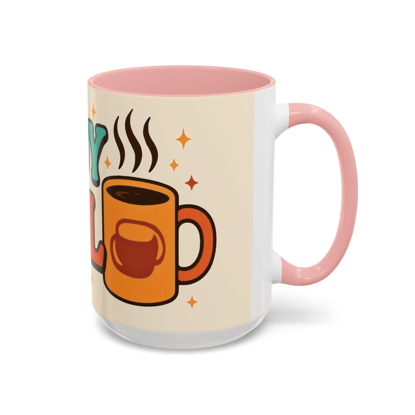 Study Fuel Color Accent Mug (11oz/15oz) – Retro Teacher/Student Coffee Cup • Back to School • Durable Ceramic