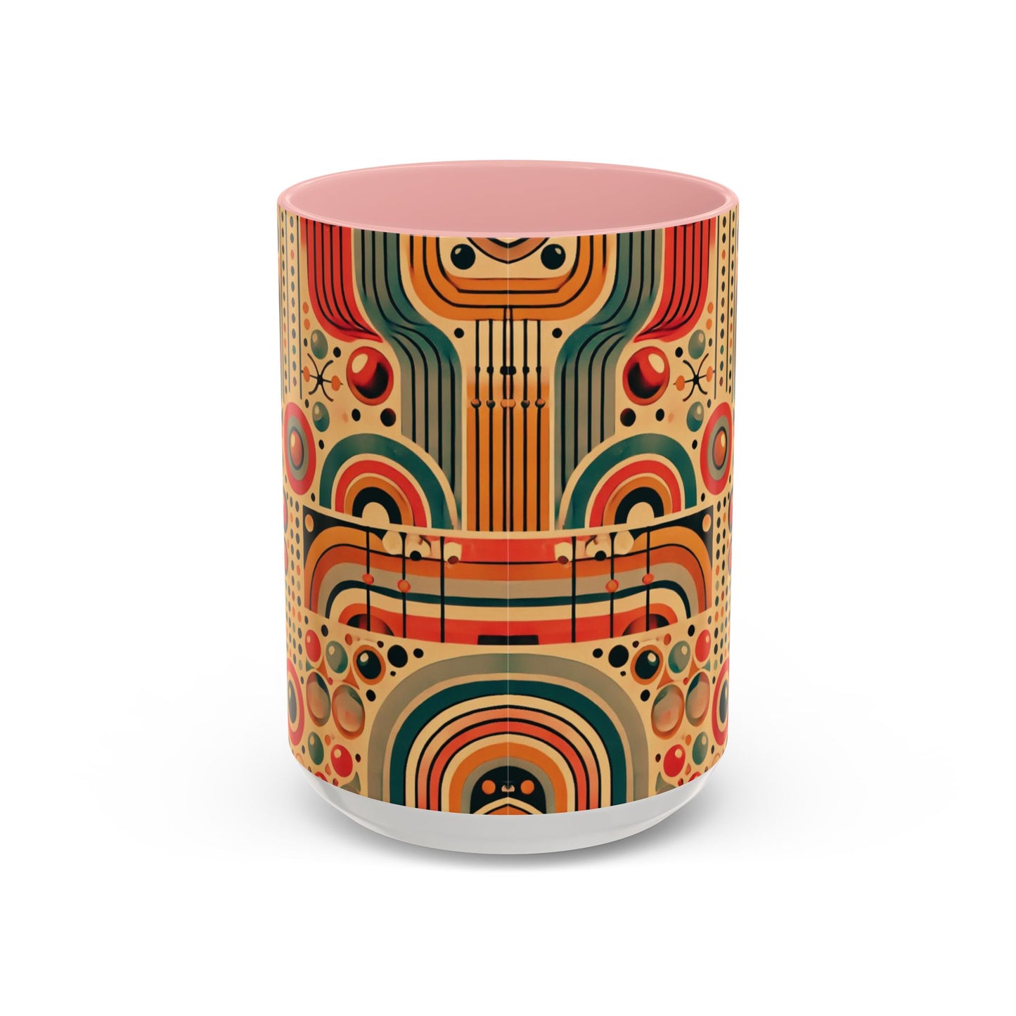 πΏ Retro Boho Accent Coffee Mug | 11oz & 15oz Ceramic Cup | Custom Colors Available