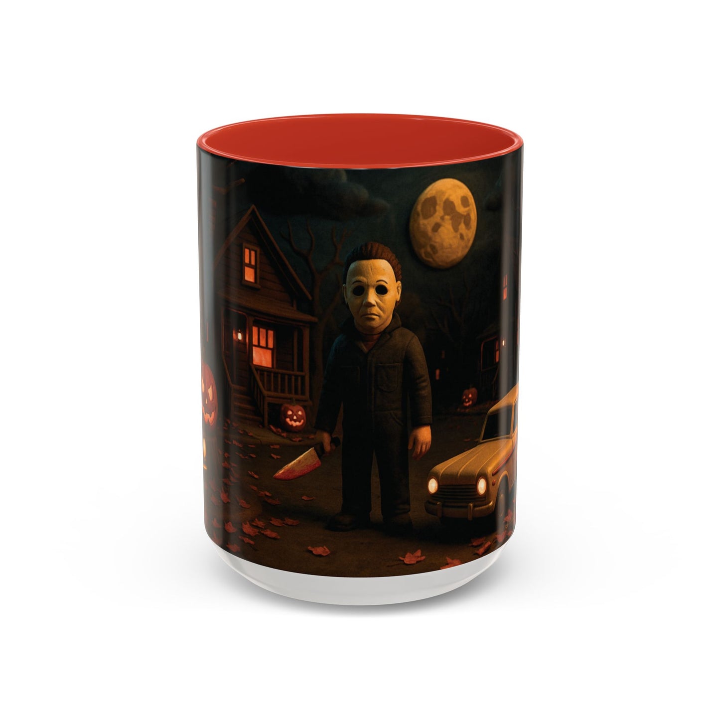Clay-Style Slasher Halloween Night Mug | Accent Coffee Mug (11oz/15oz)