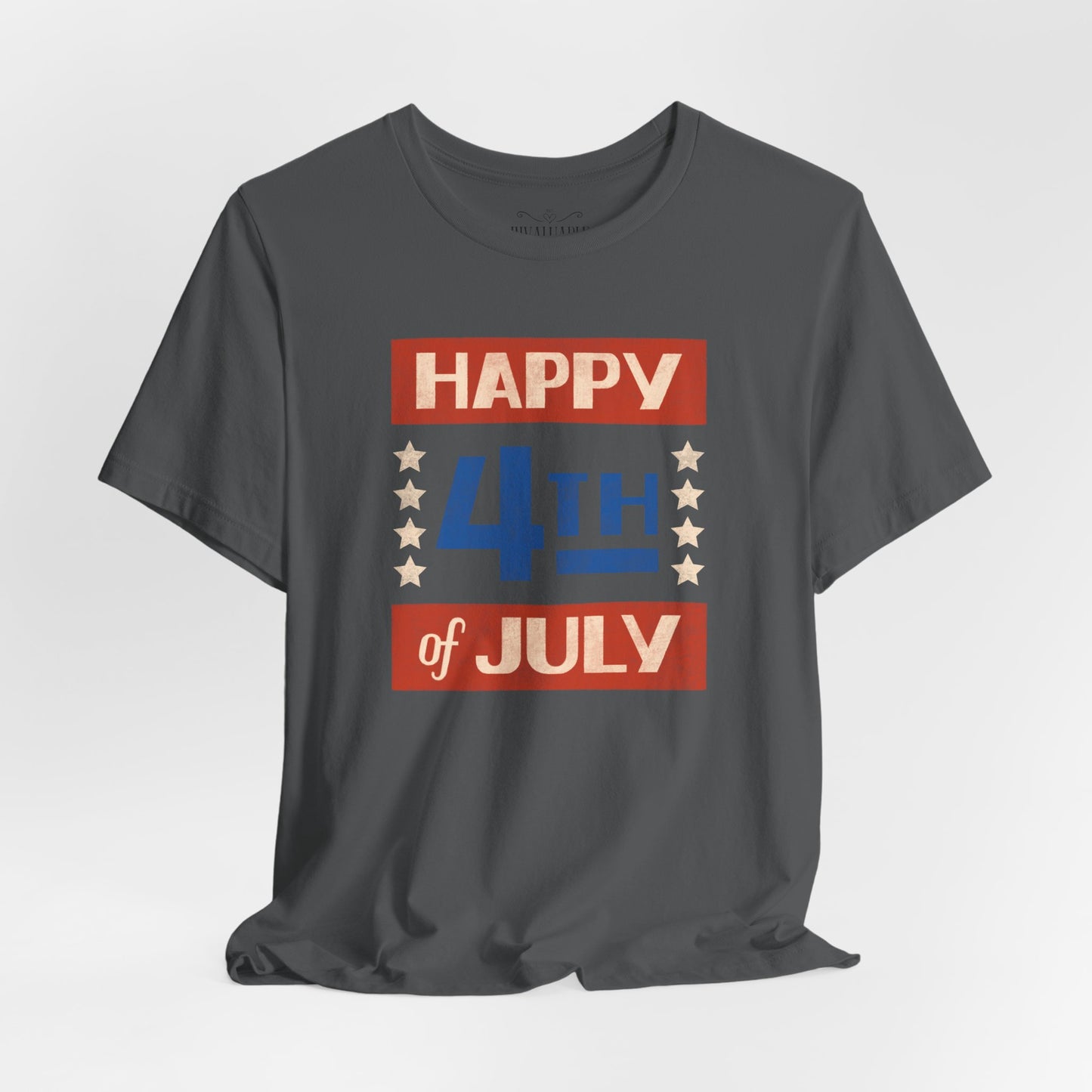 Happy 4th / Land of the Free Tee – Dual-Sided Print – Unisex Bella + Canvas Jersey T-Shirt