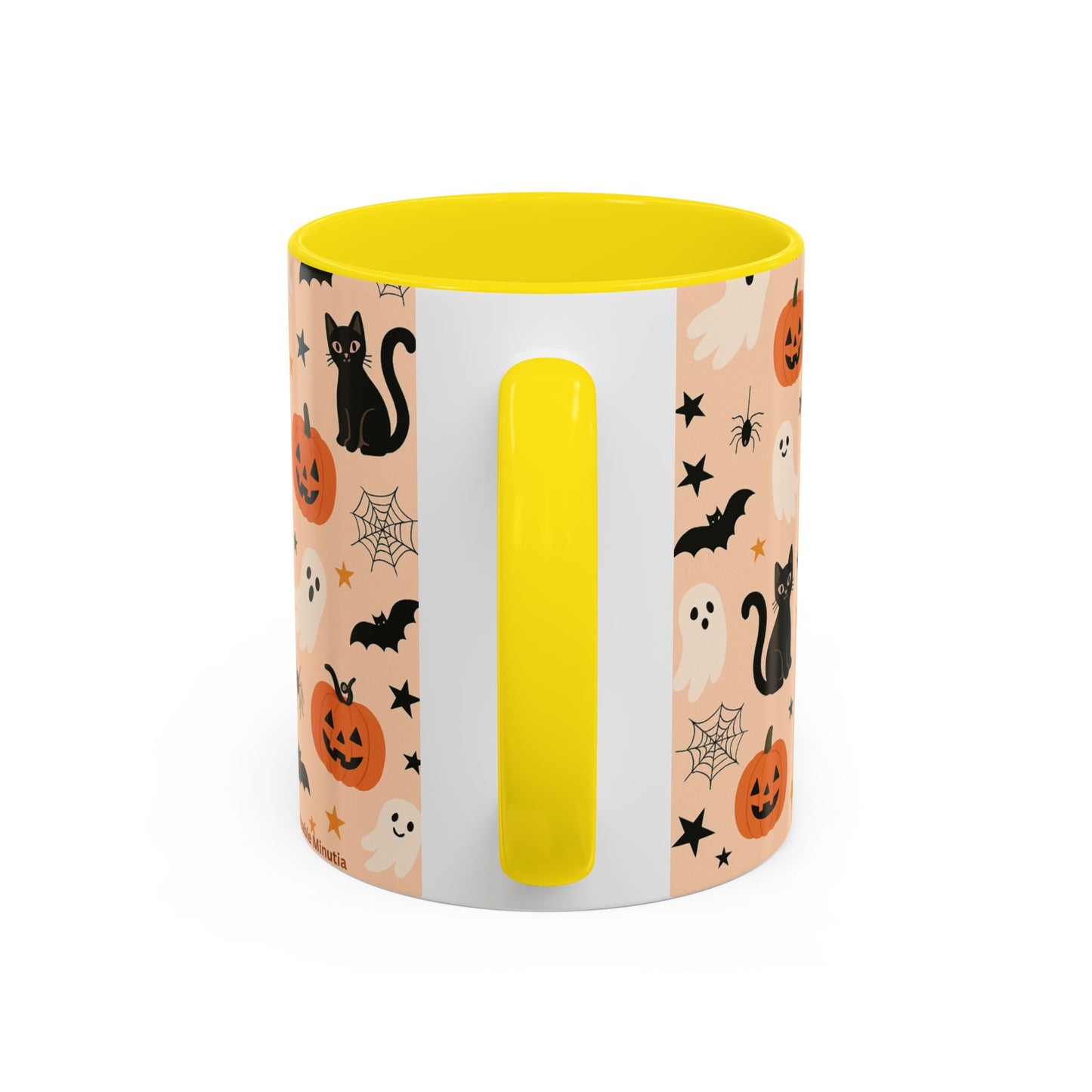 Halloween Color Accent Mug β Ghosts, Pumpkins & Black Cats, Fall Coffee Cup (11oz & 15oz) β Boutique Spooky Season Drinkware