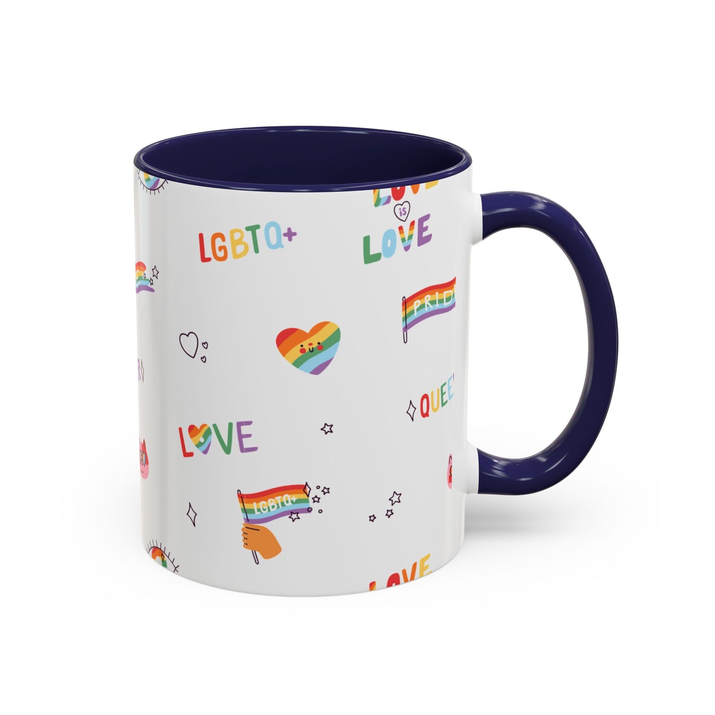 Minimalist Pride Accent Mug | LGBTQ+ Love Ceramic Cup | 11oz & 15oz